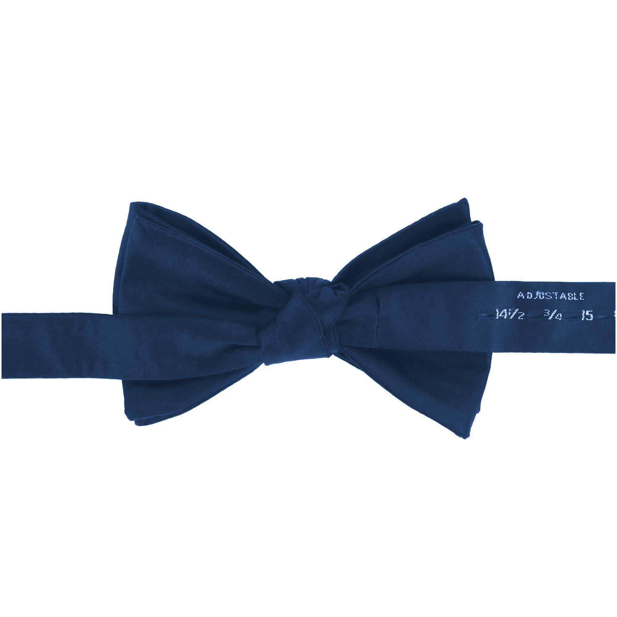 Sutton Solid Color Silk Bow Tie - Navy