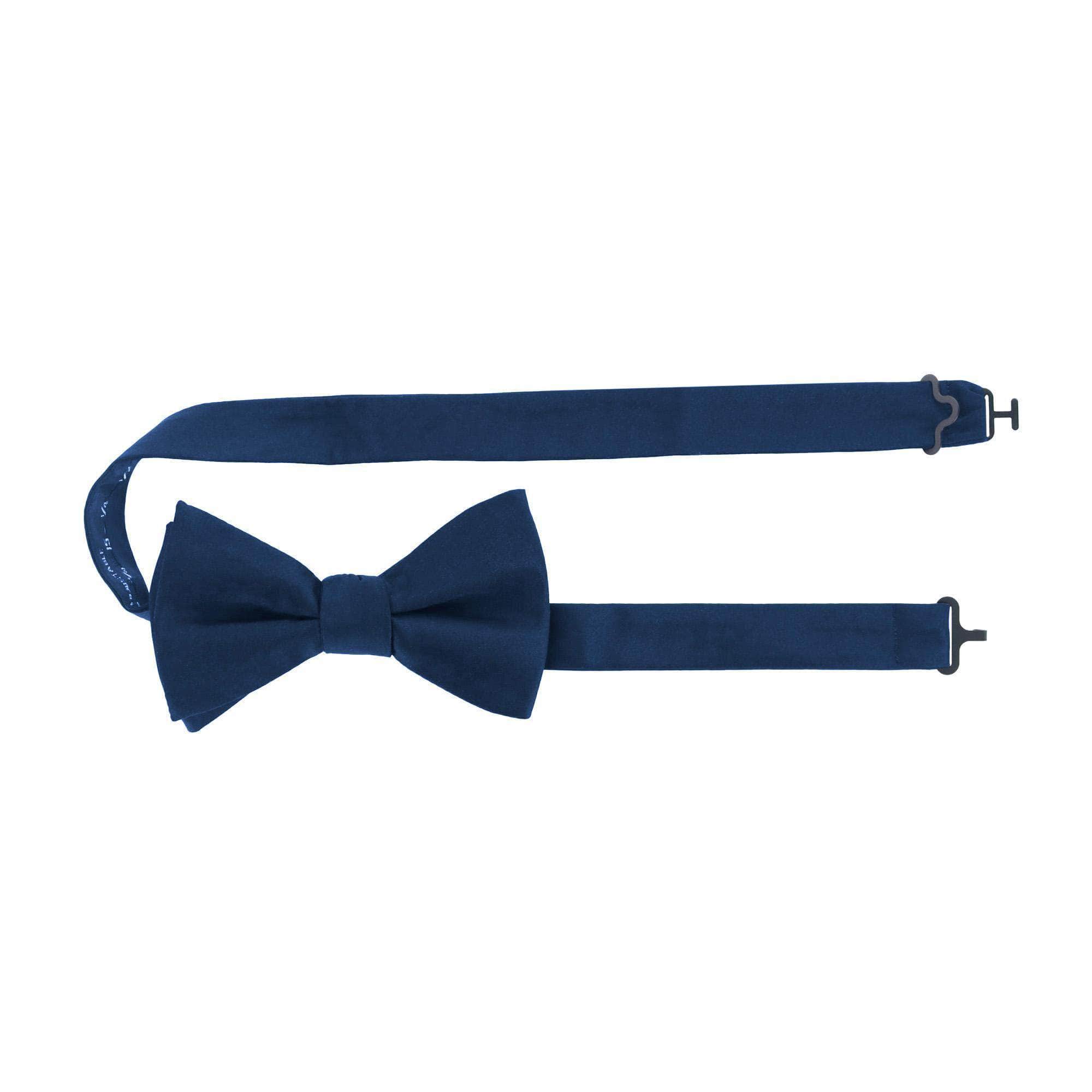 Sutton Solid Color Silk Bow Tie - Navy