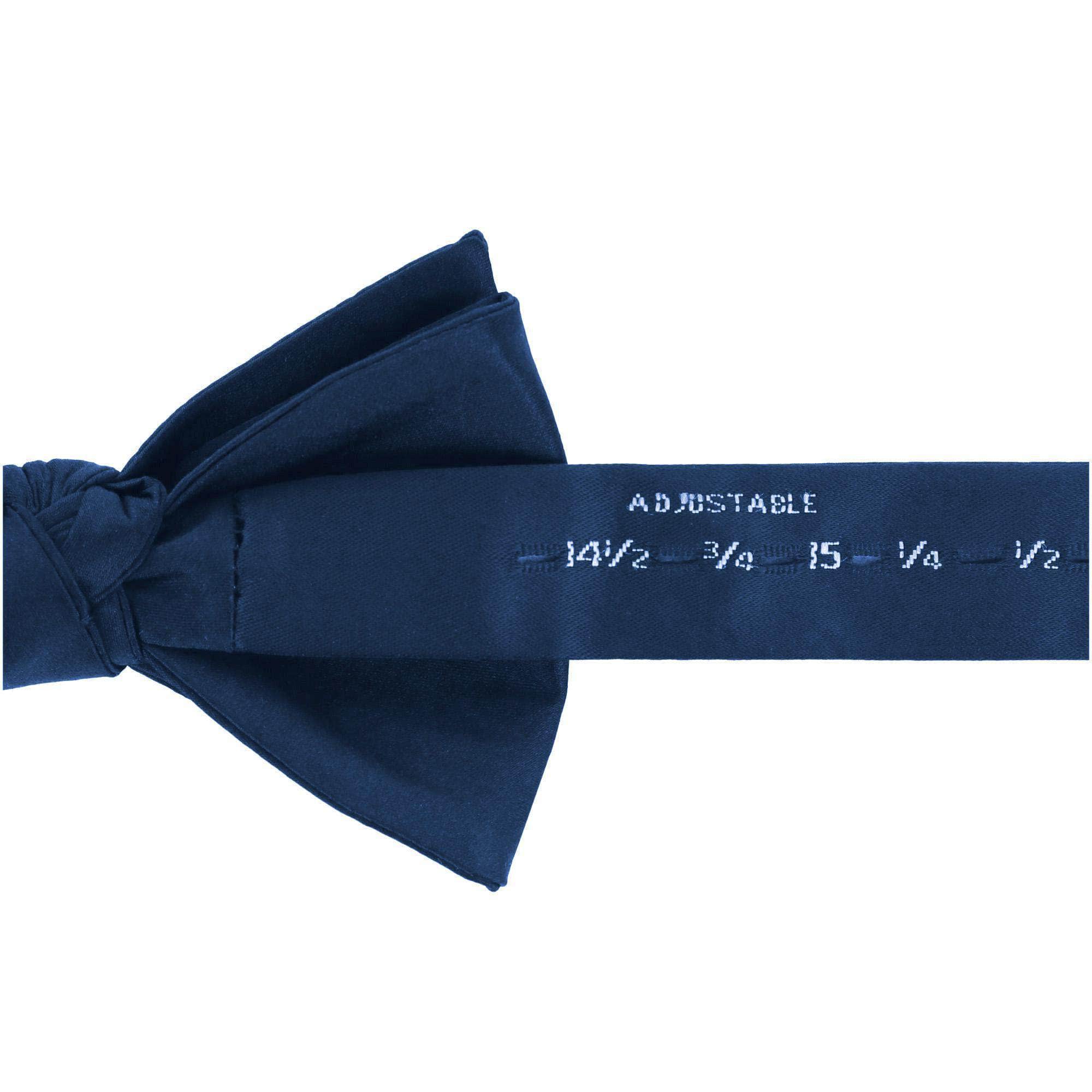Sutton Solid Color Silk Bow Tie - Navy