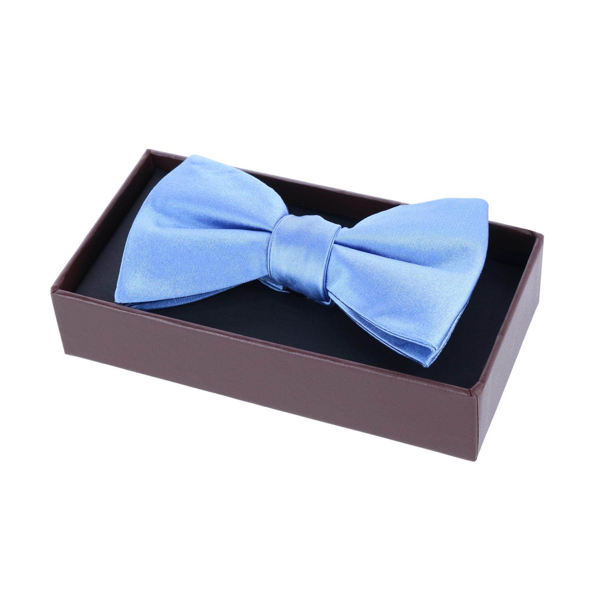 Sutton Solid Color Silk Bow Tie - Light Blue