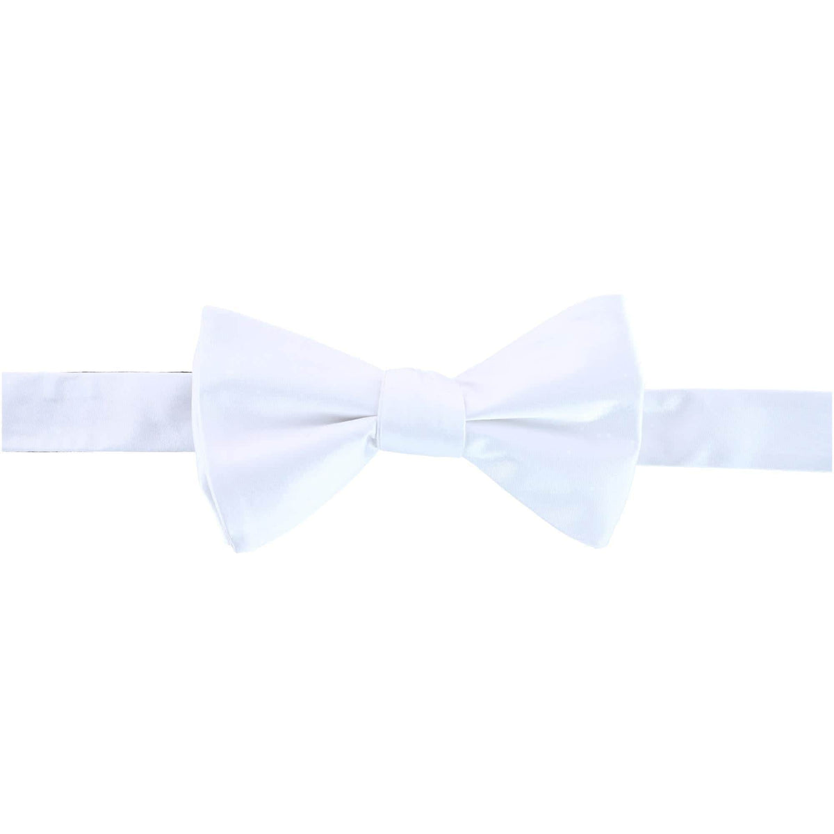Sutton Solid Color Silk Brace Bow Tie & Pocket Square Combo - White