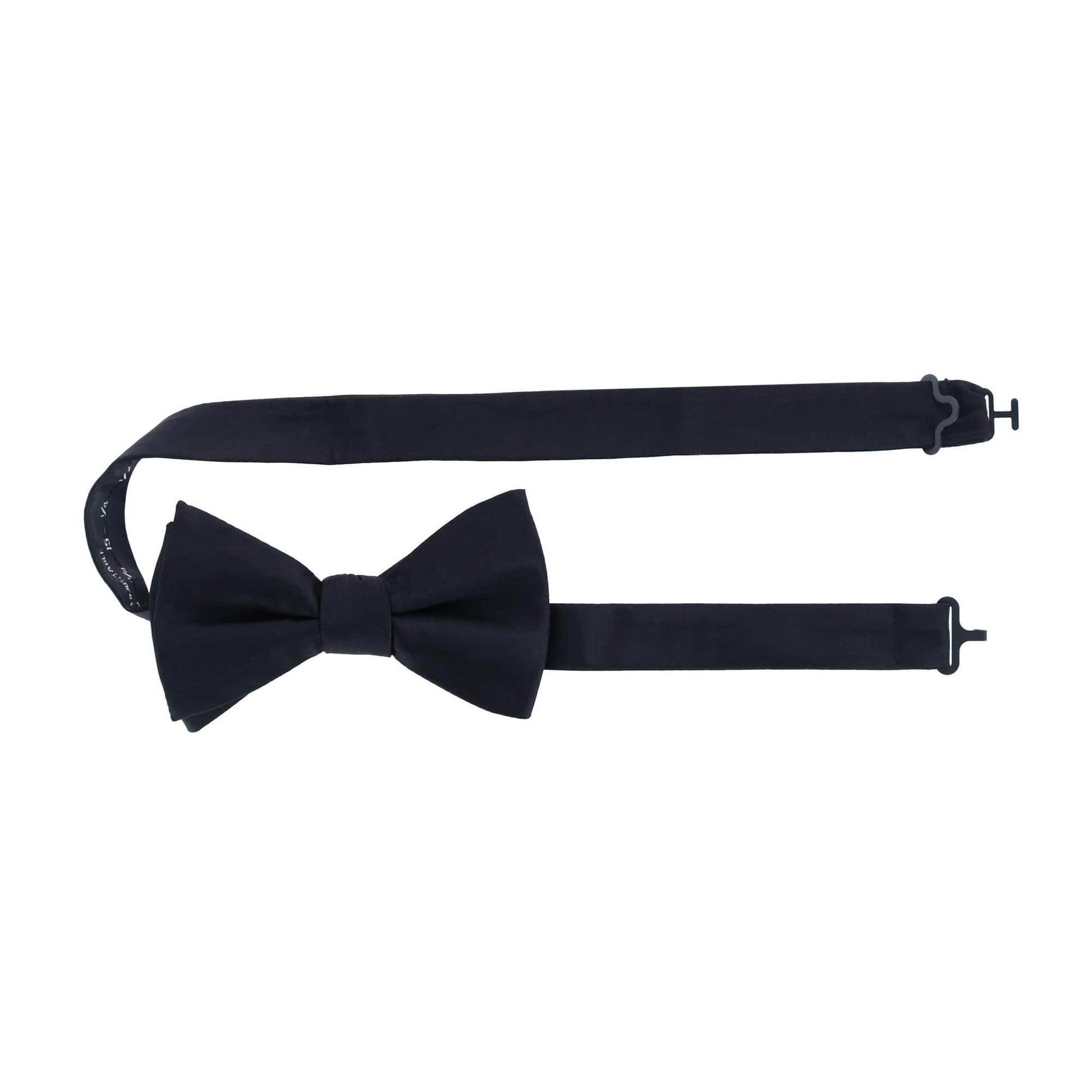 Sutton Solid Color Silk Brace and Bow Tie Combo - Black