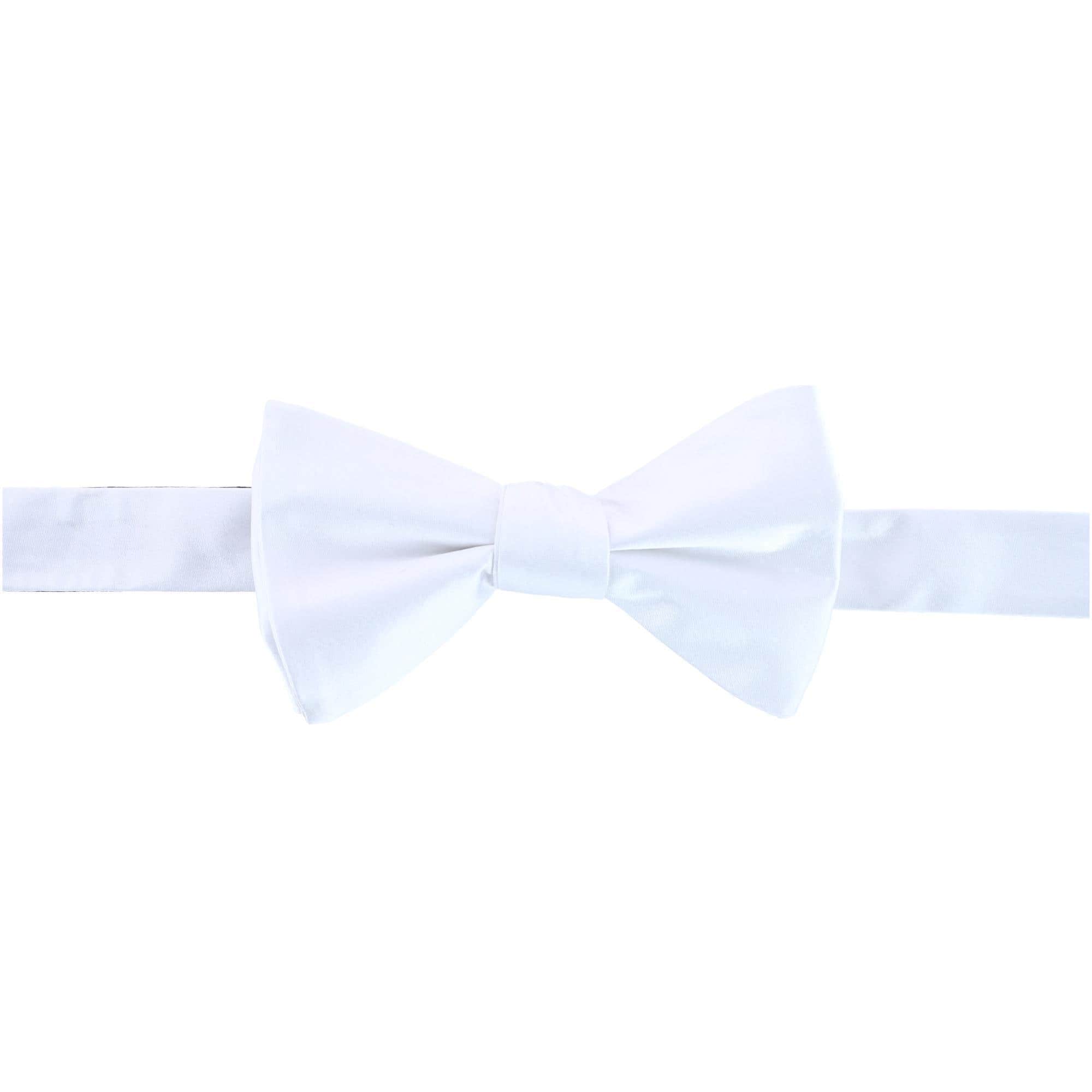 Sutton Solid Color Silk Brace and Bow Tie Combo - White