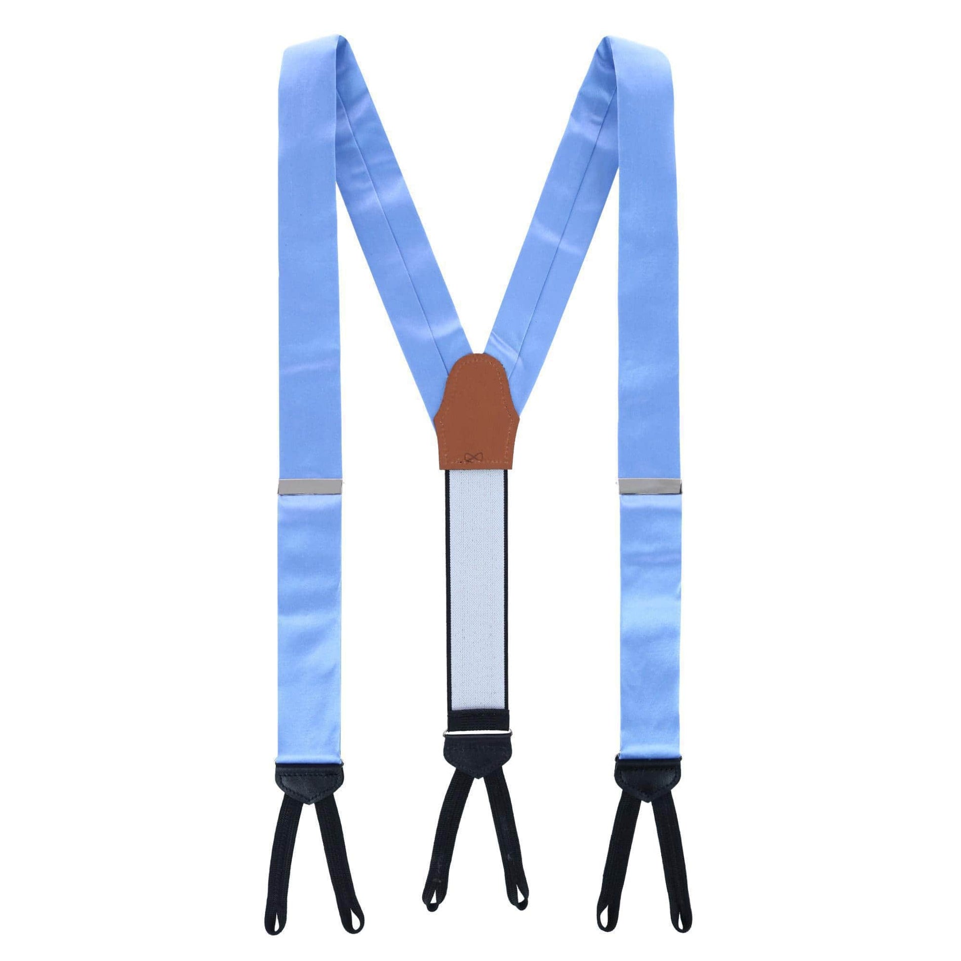 Sutton Solid Color Silk Brace and Bow Tie Combo - Light Blue