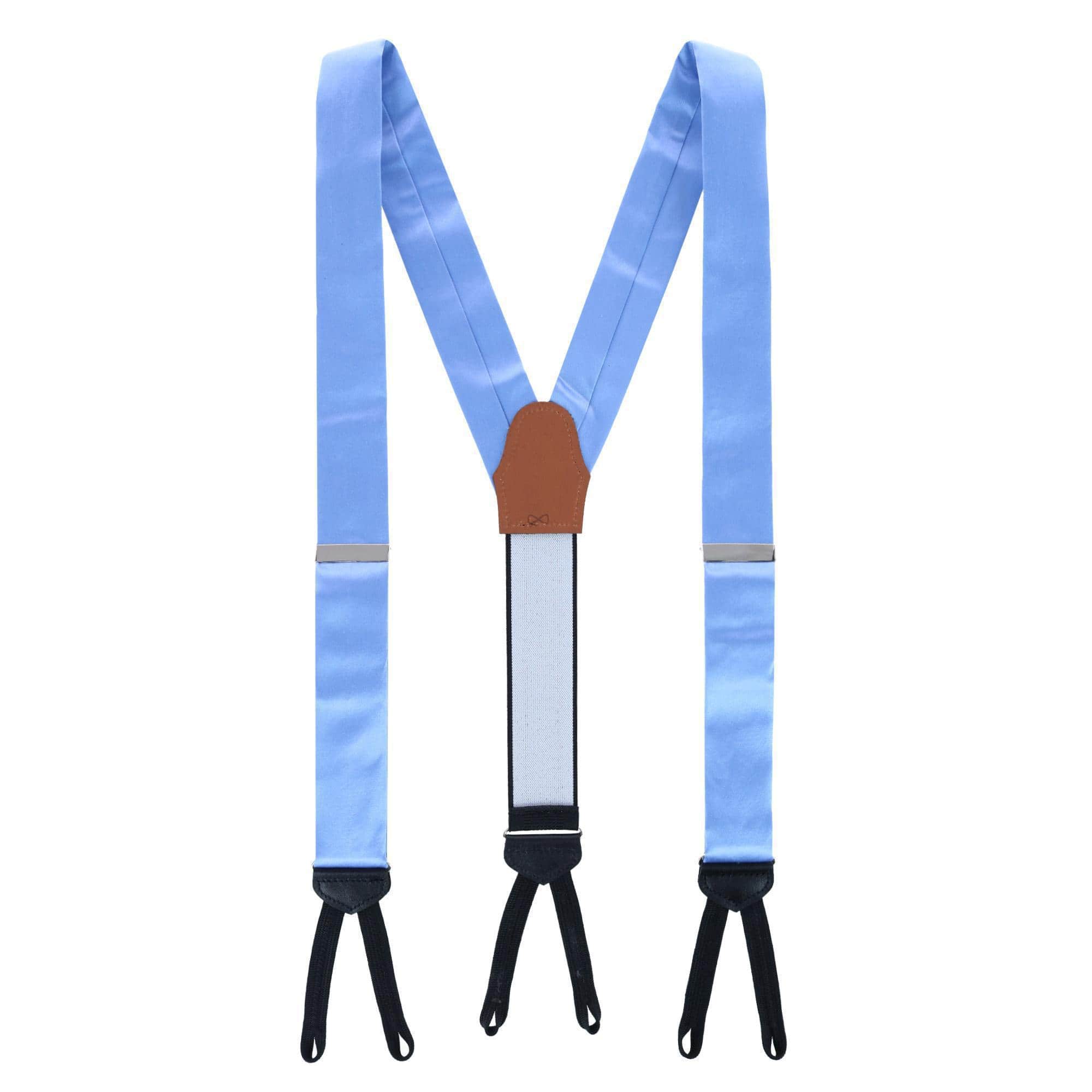 Sutton Solid Color Silk Brace and Bow Tie Combo - Light Blue