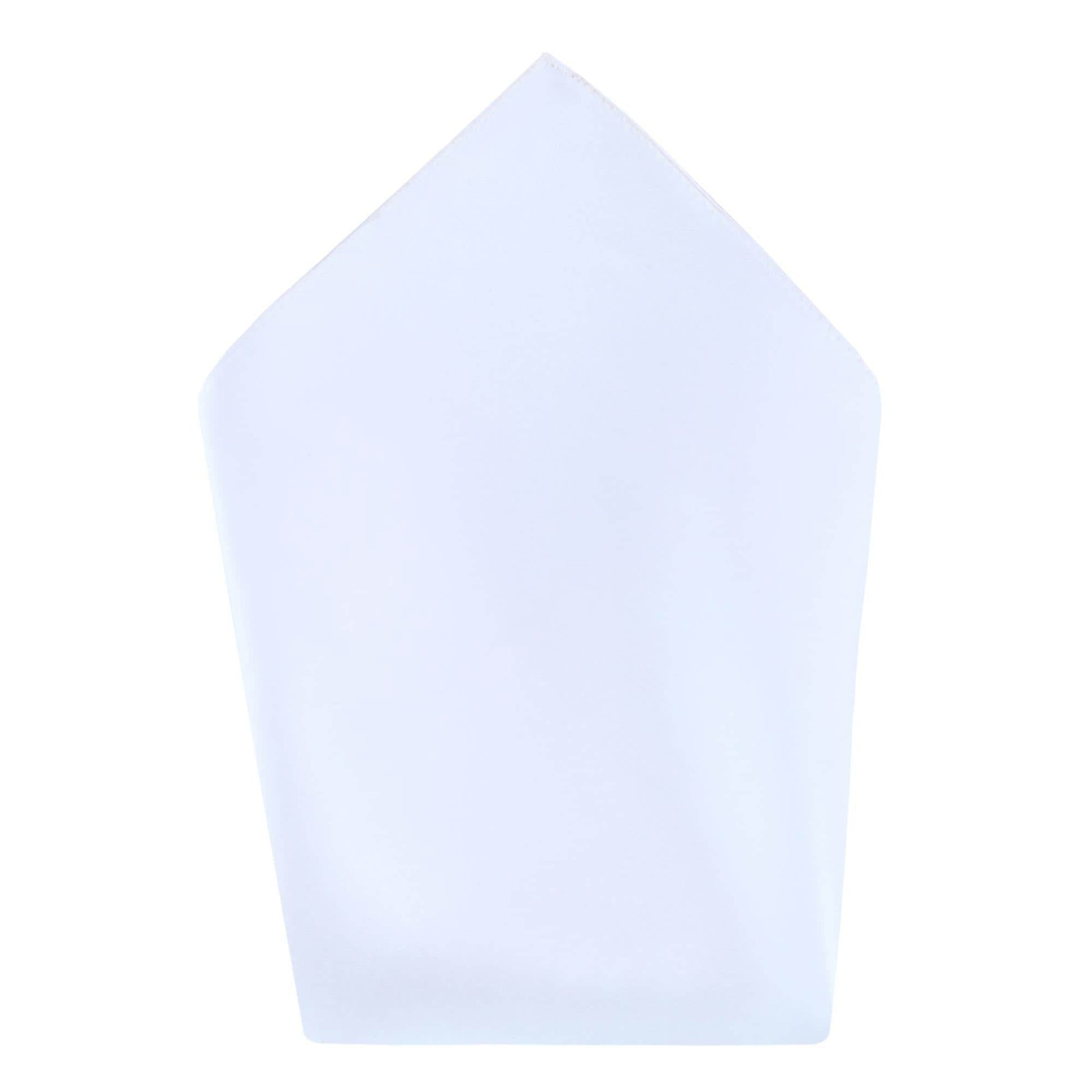 Sutton Solid Color Silk Brace Bow Tie Necktie and Pocket Square Set - White