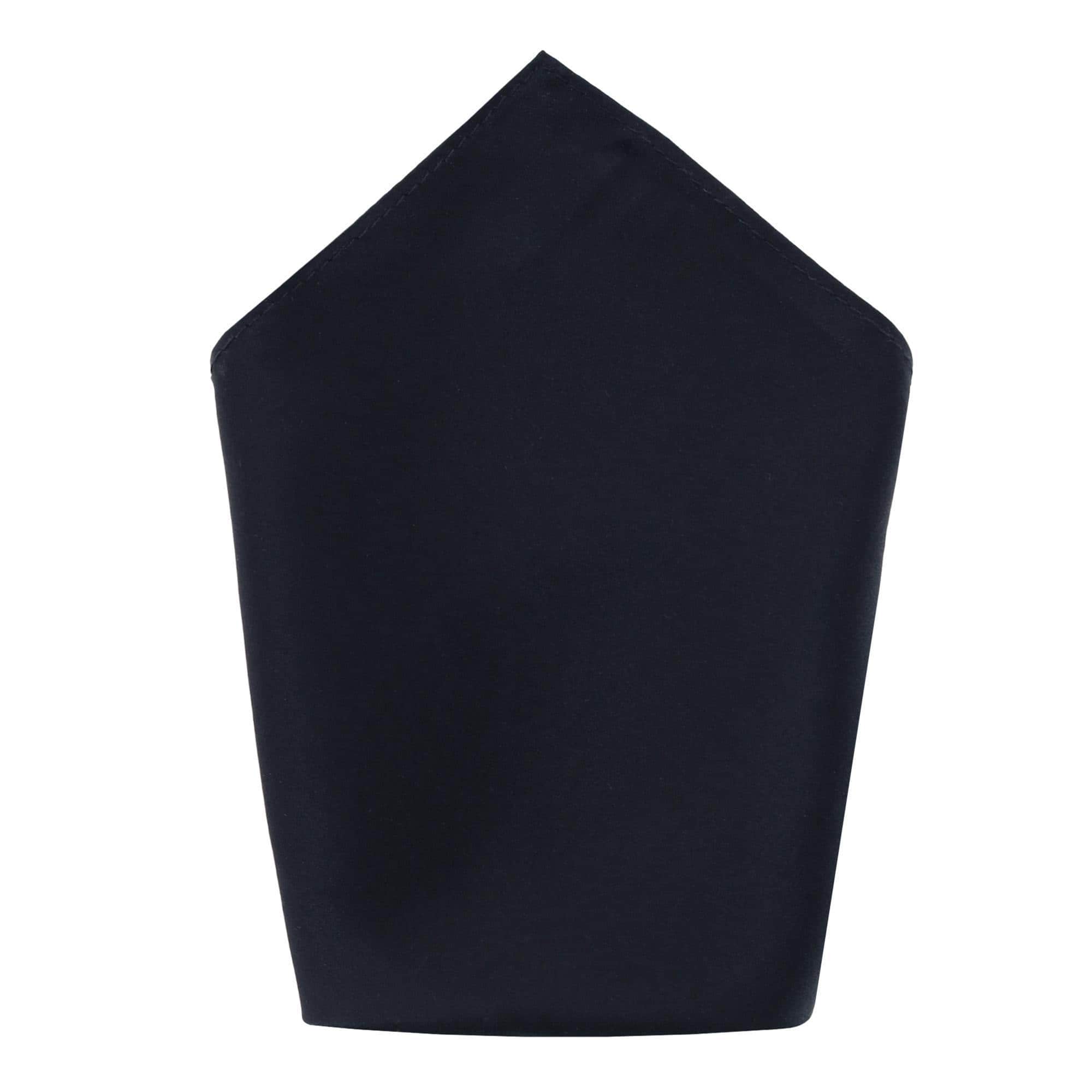 Sutton Solid Color Silk Bowtie and Pocket Square Combo - Black