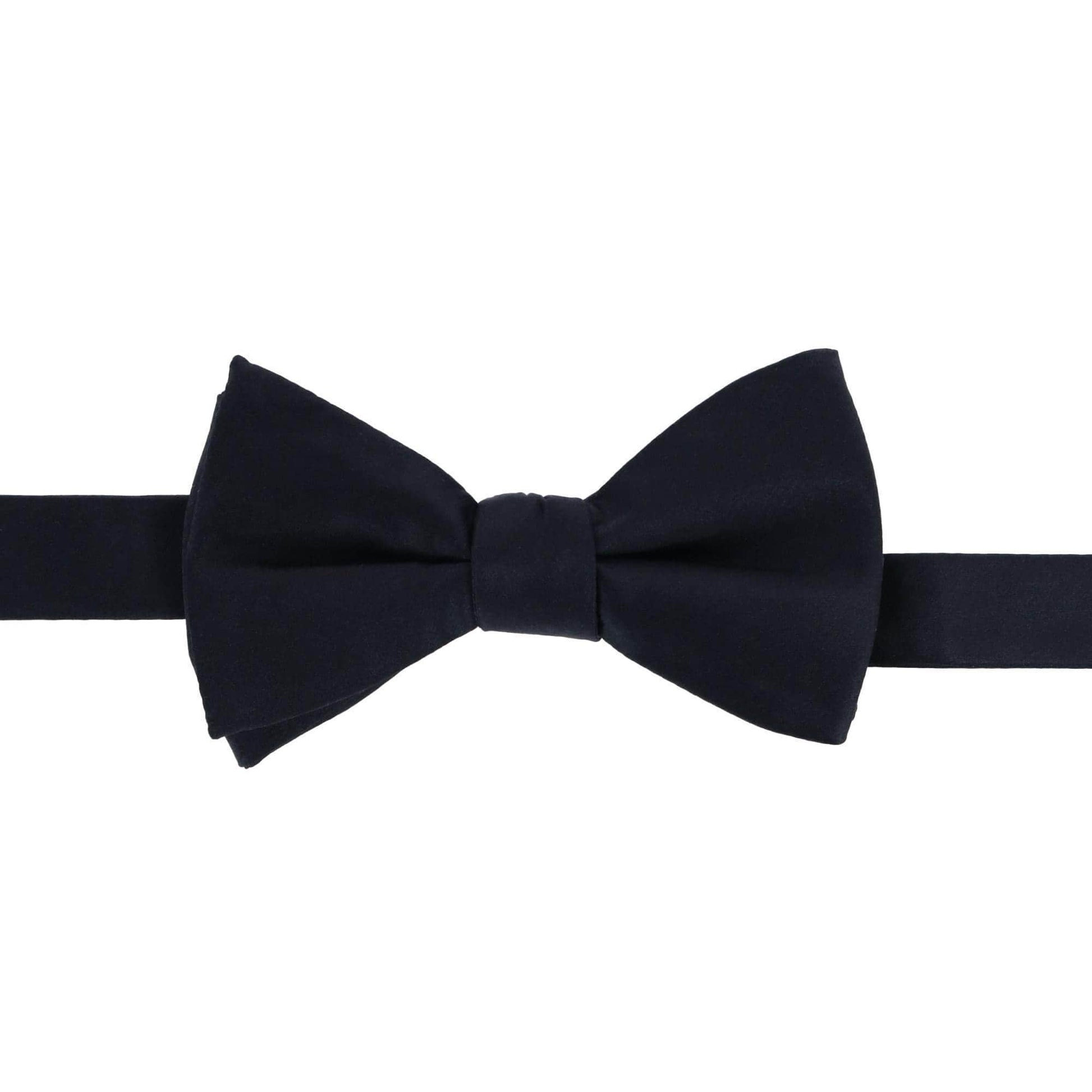 Sutton Solid Color Silk Bowtie and Pocket Square Combo - Black