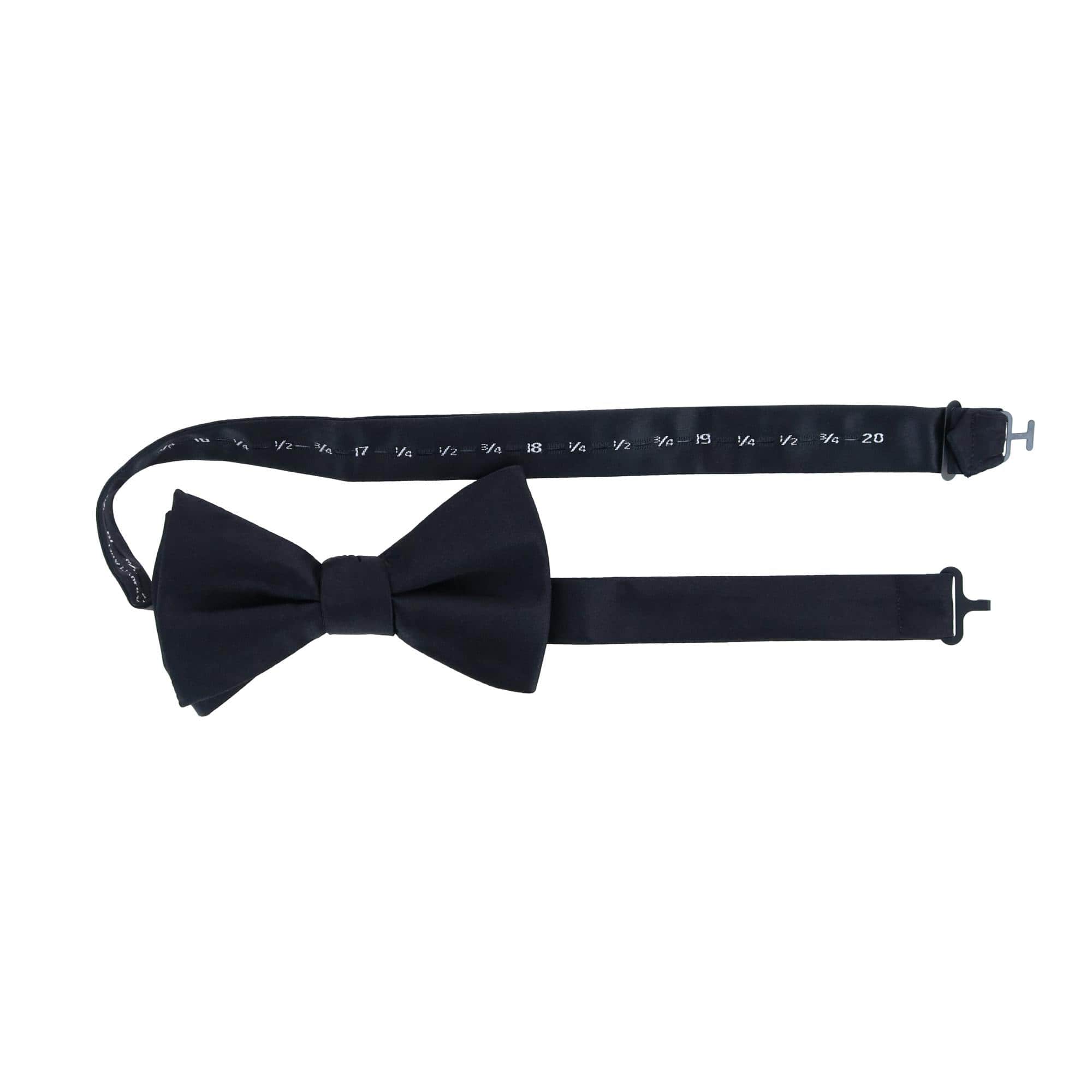 Sutton Solid Color Silk Bowtie and Pocket Square Combo - Black