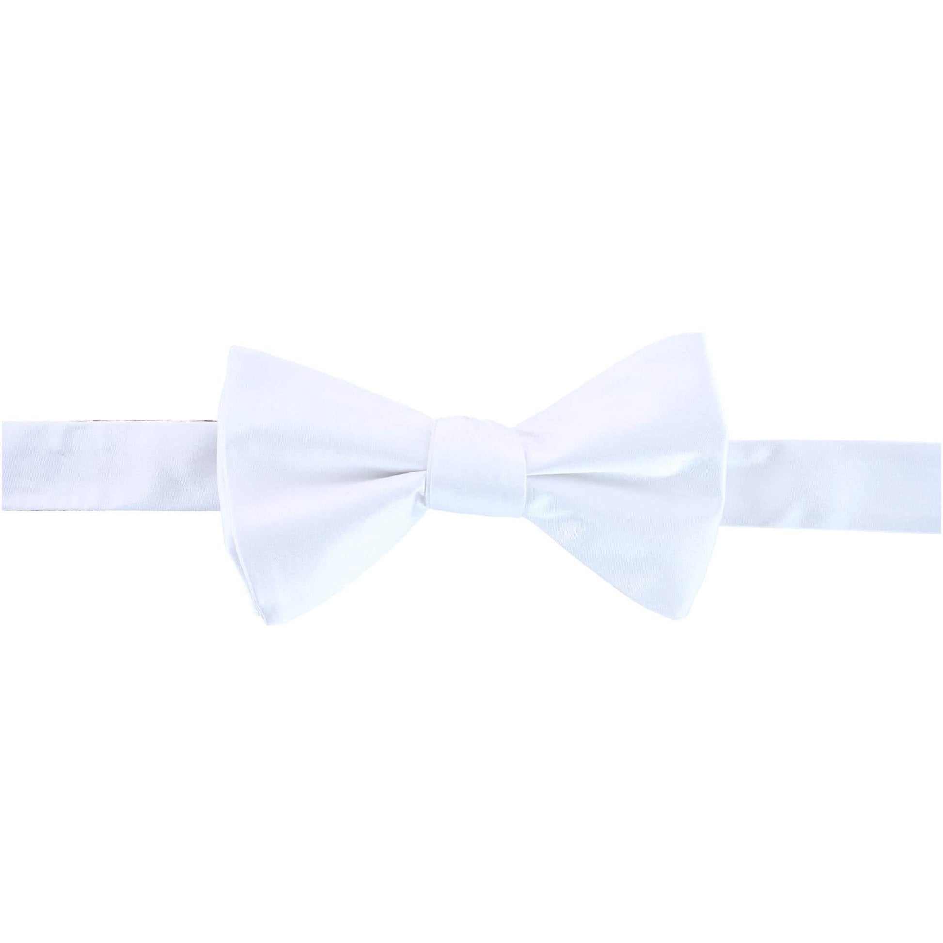 Sutton Solid Color Silk Bowtie and Pocket Square Combo - White