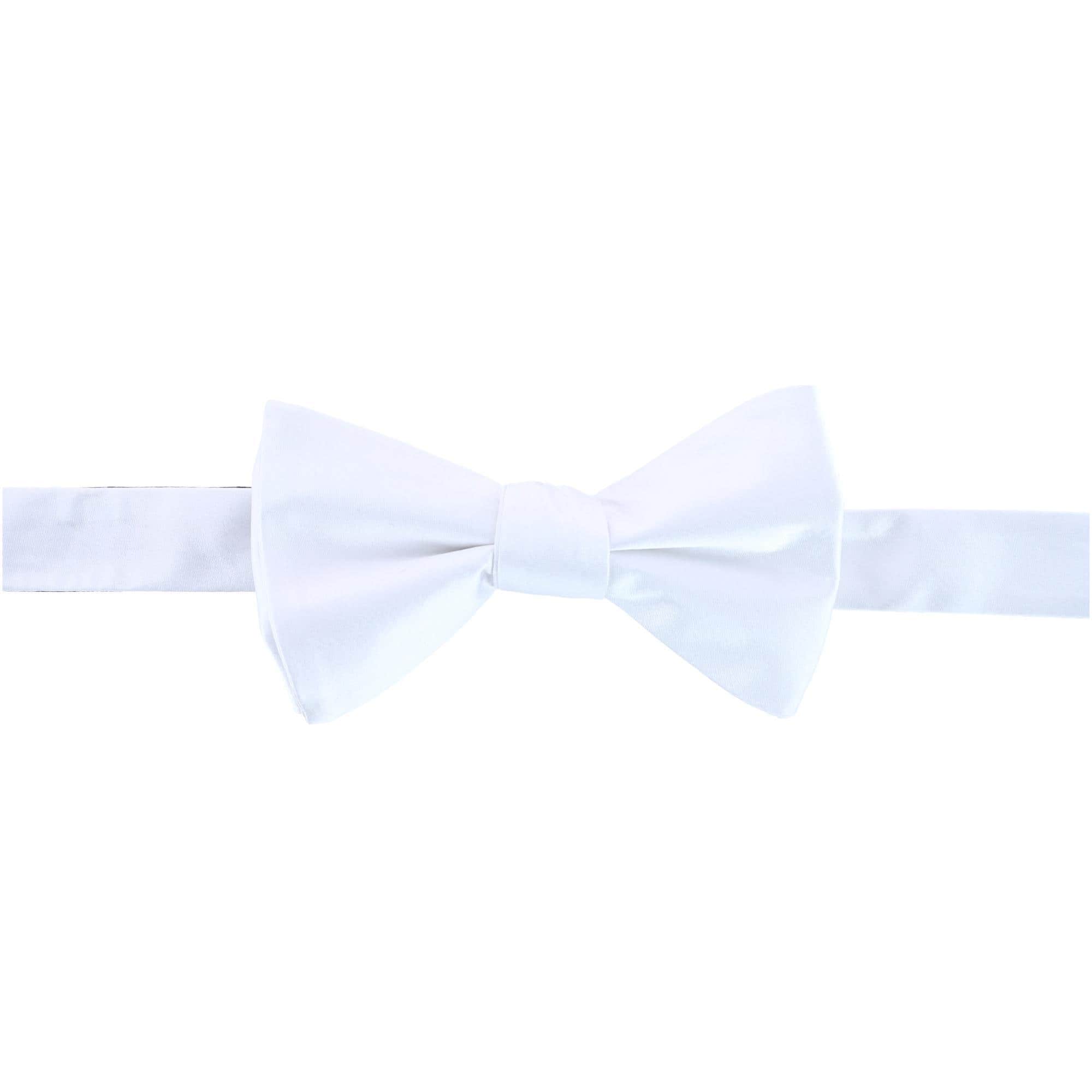 Sutton Solid Color Silk Bowtie and Pocket Square Combo - White