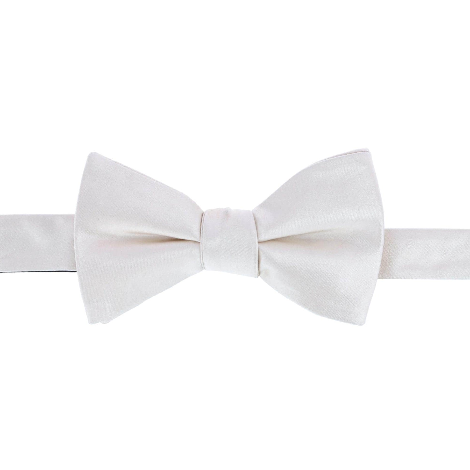 Sutton Solid Color Silk Bowtie and Pocket Square Combo - Ivory