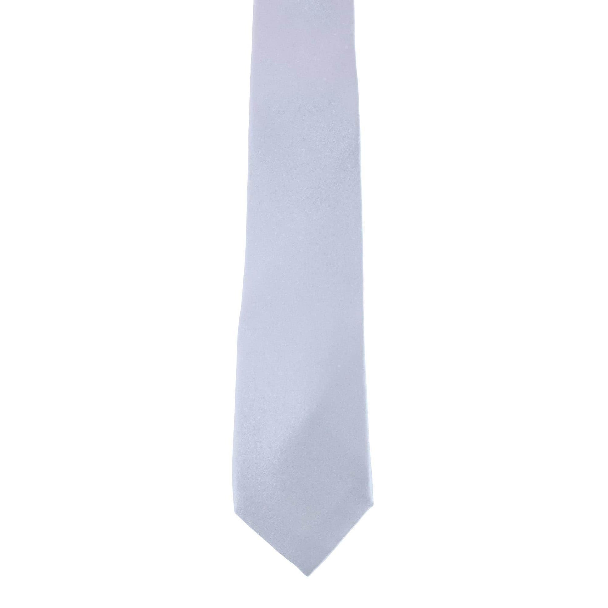 Sutton Solid Color Silk Necktie - Silver