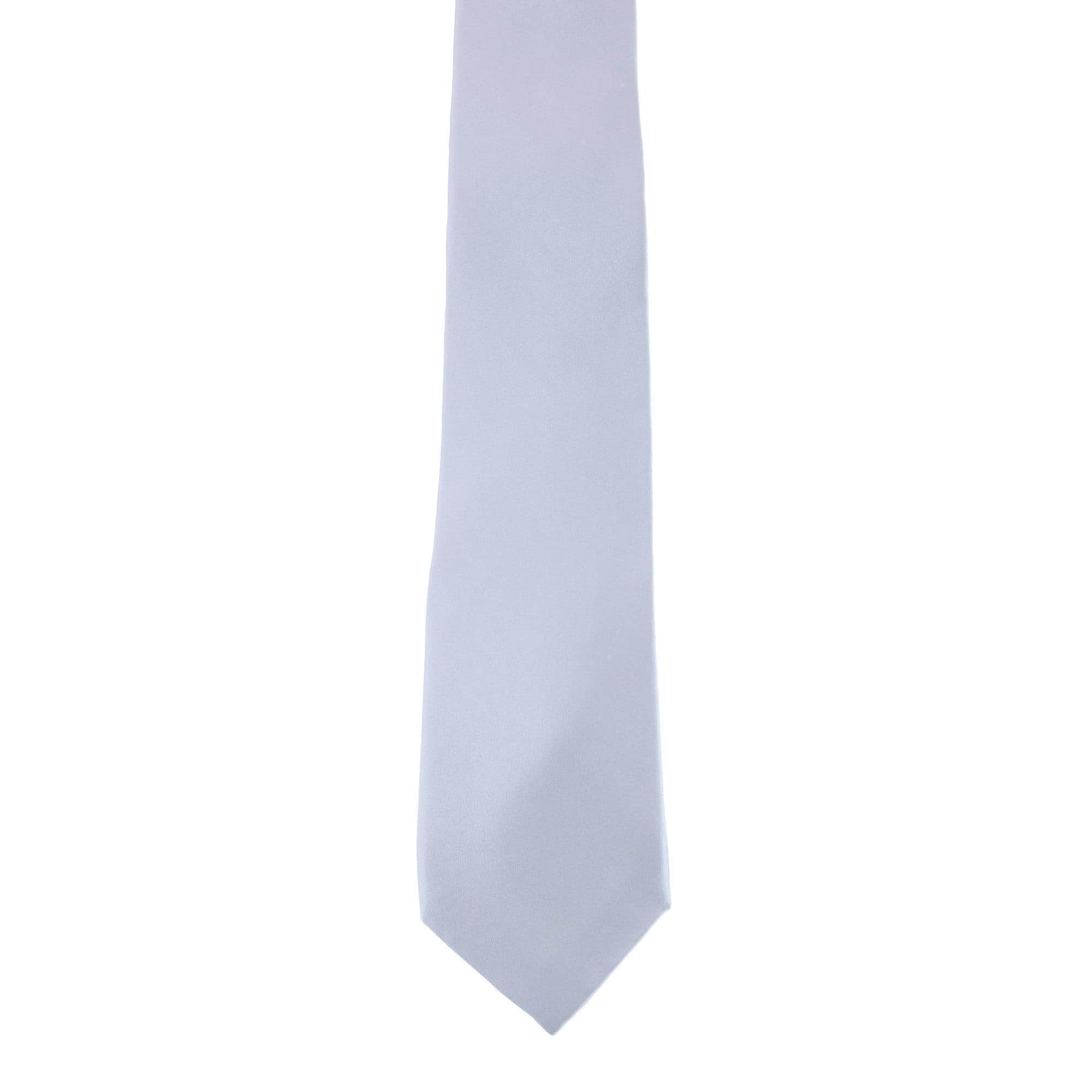 Sutton Solid Color Silk Necktie - Silver