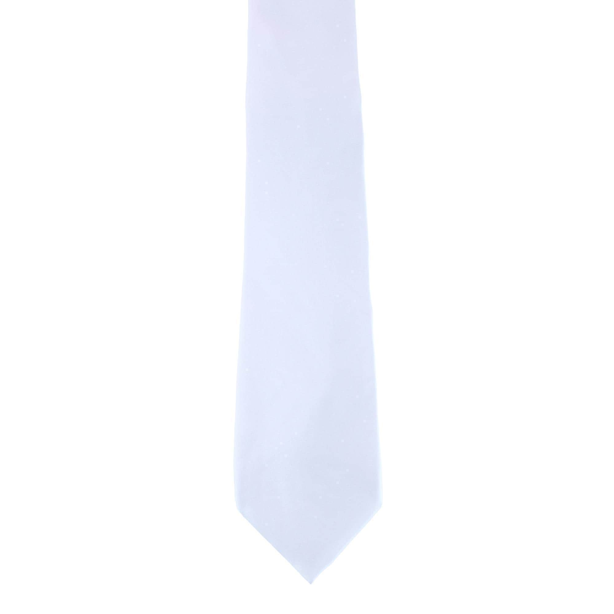 Sutton Solid Color Silk Necktie - White