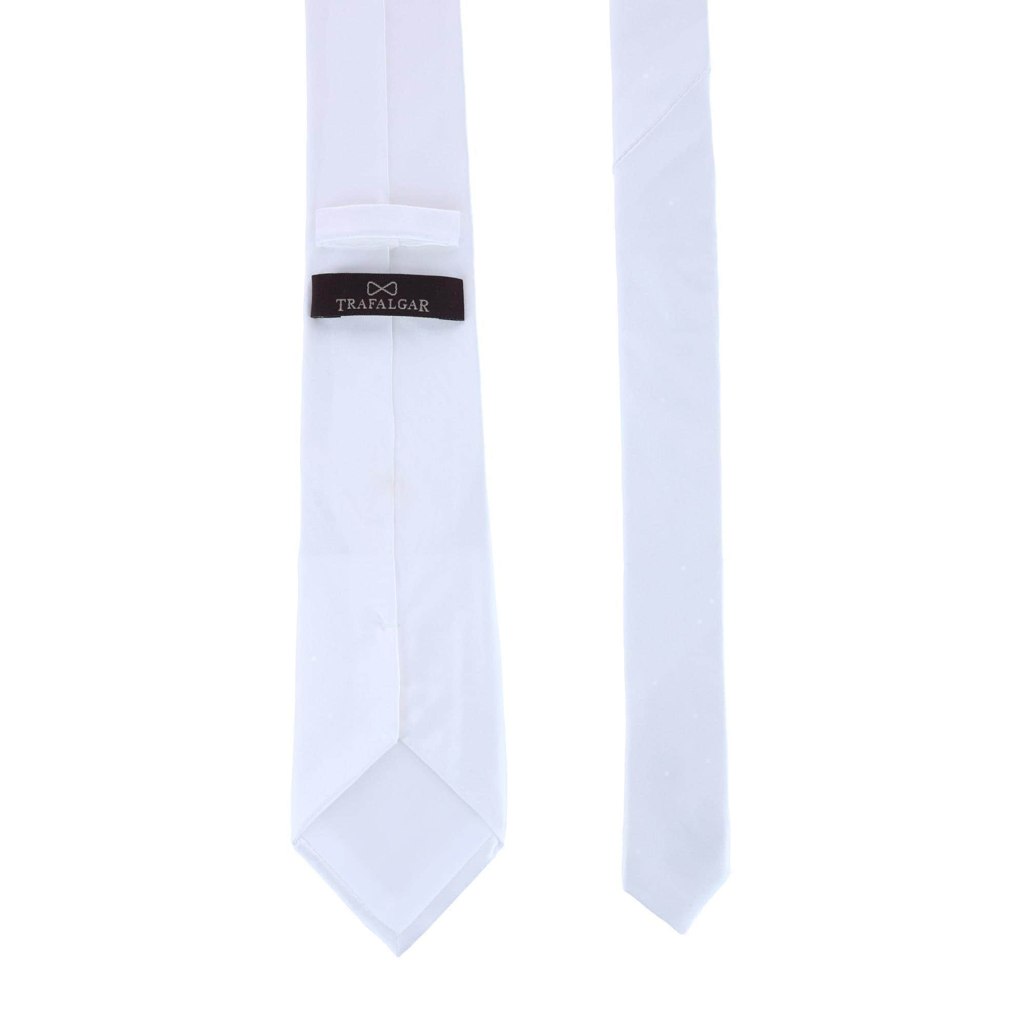 Sutton Solid Color Silk Necktie - White