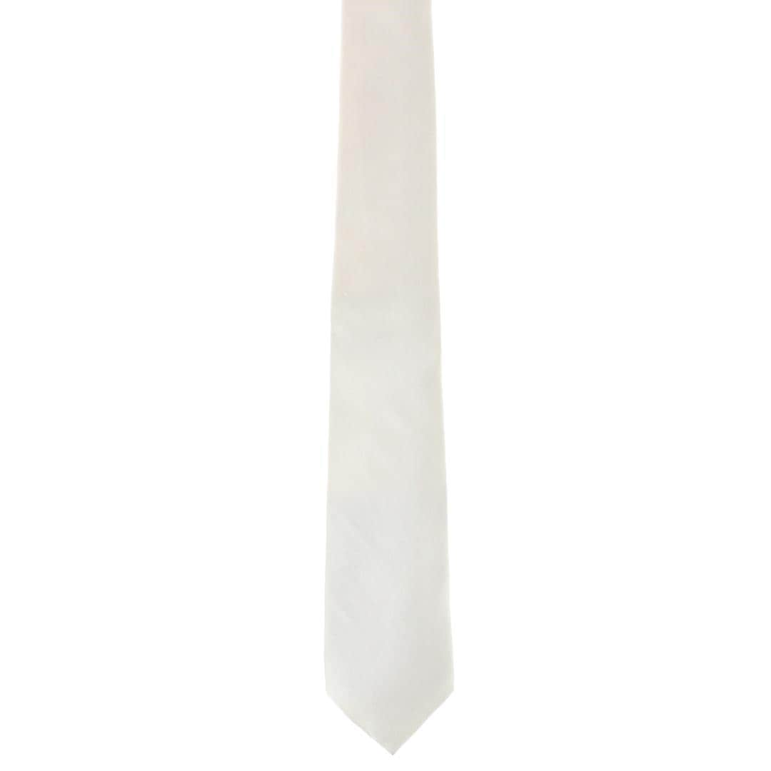 Sutton Solid Color Silk Necktie - Ivory