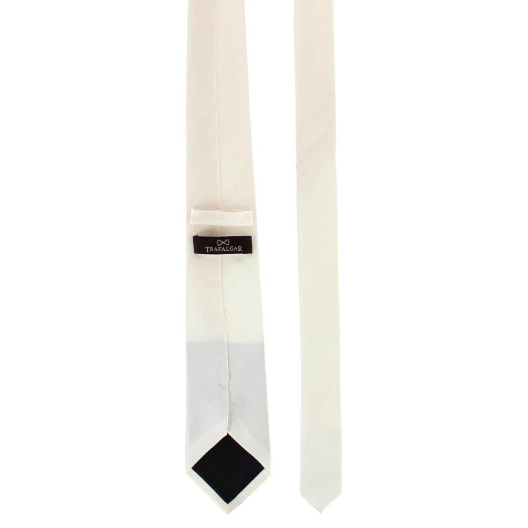 Sutton Solid Color Silk Necktie - Ivory