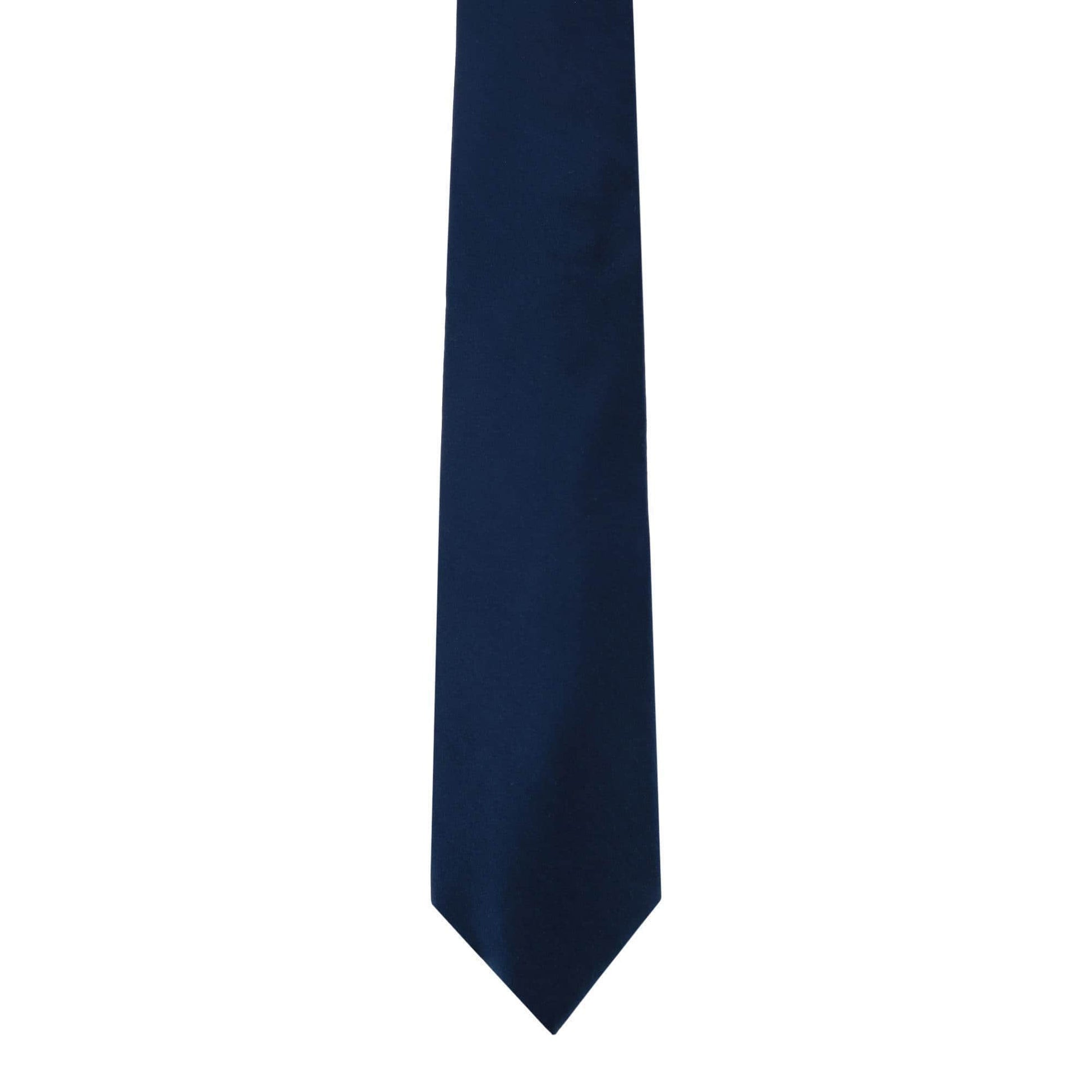 Sutton Solid Color Silk Necktie - Navy