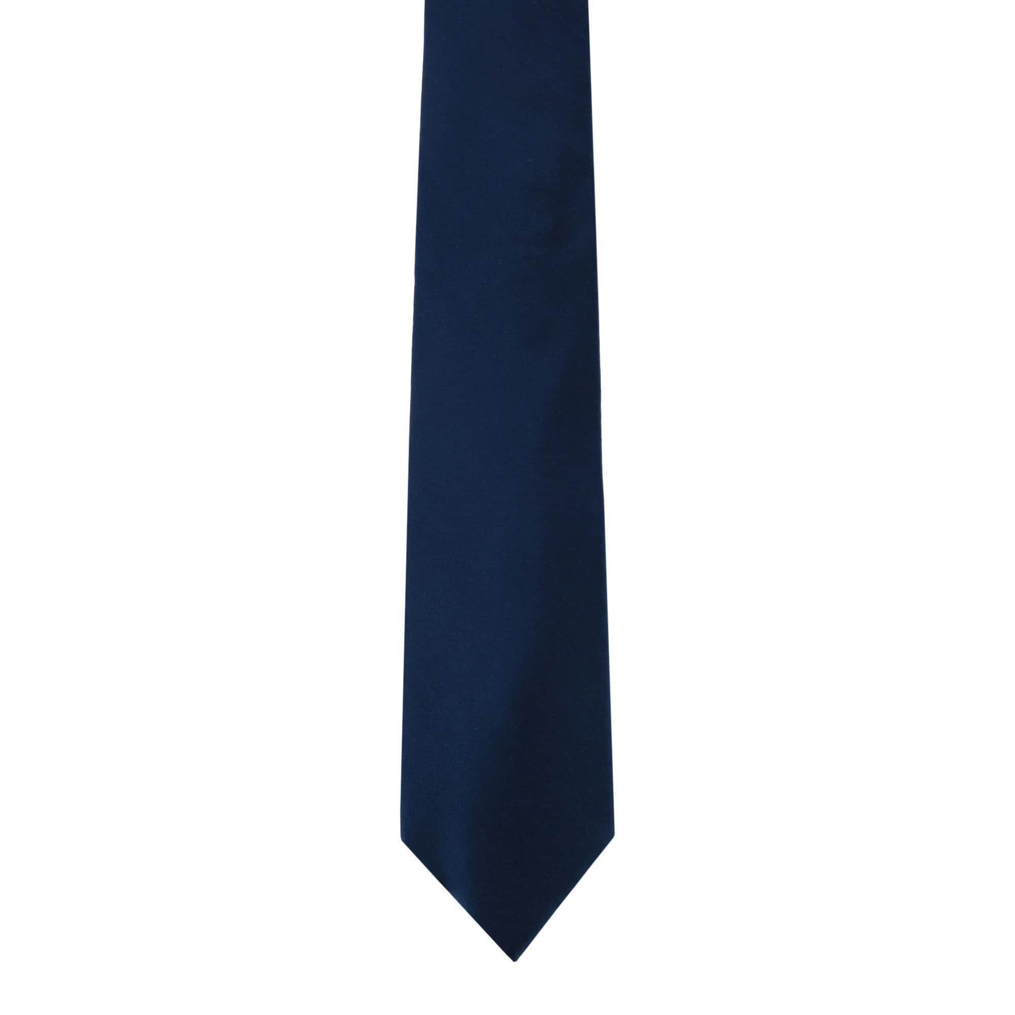 Sutton Solid Color Silk Necktie - Navy