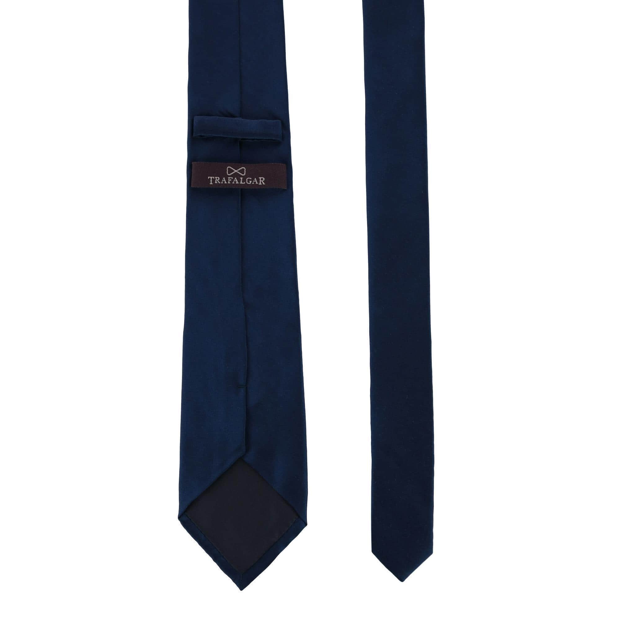 Sutton Solid Color Silk Necktie - Navy