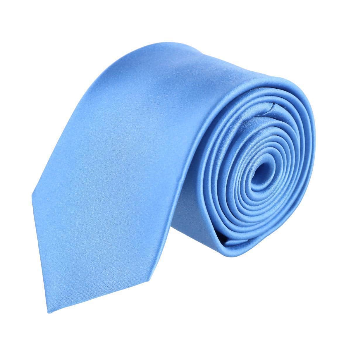 Sutton Solid Color Silk Necktie - Light Blue