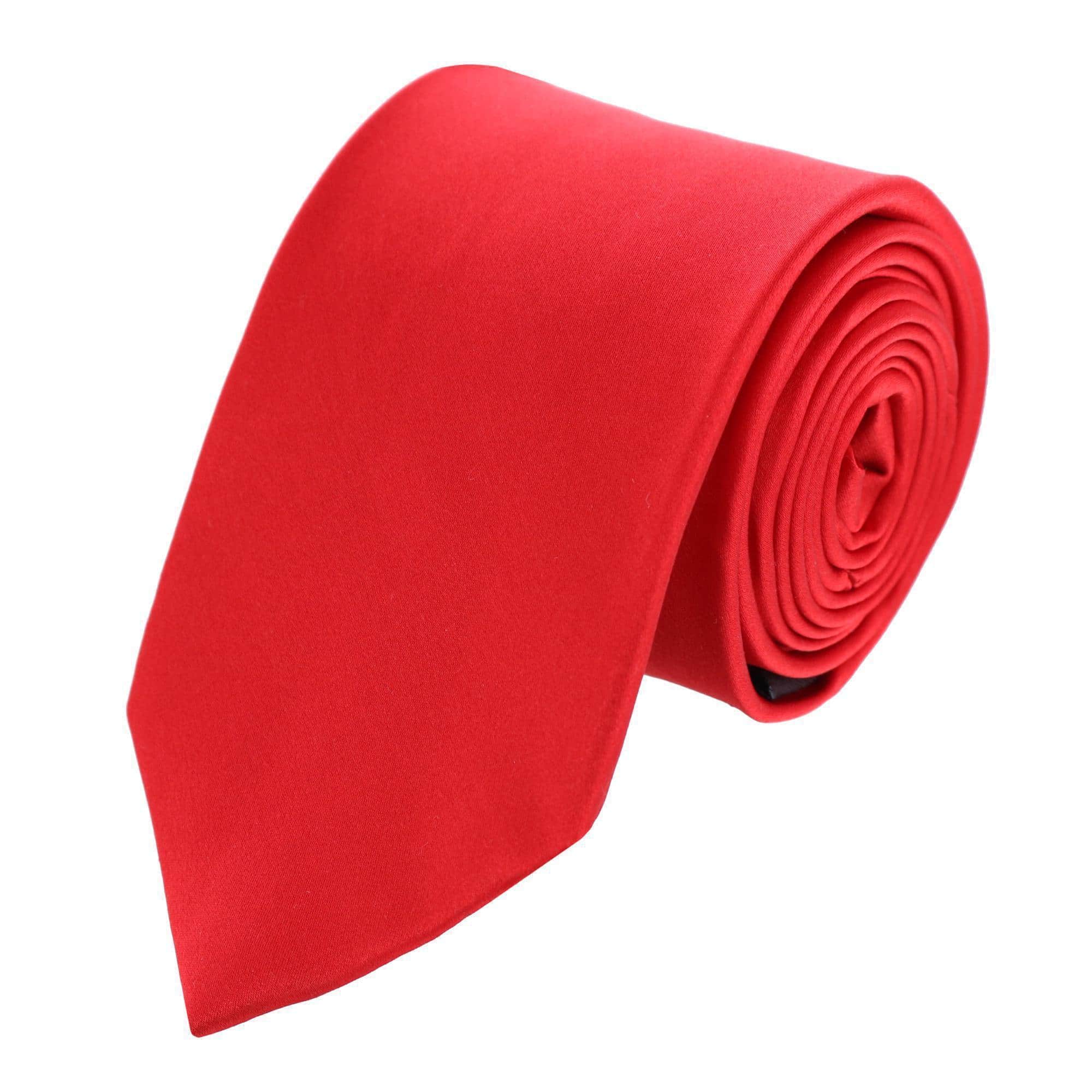 Sutton Solid Color Silk Necktie - Red