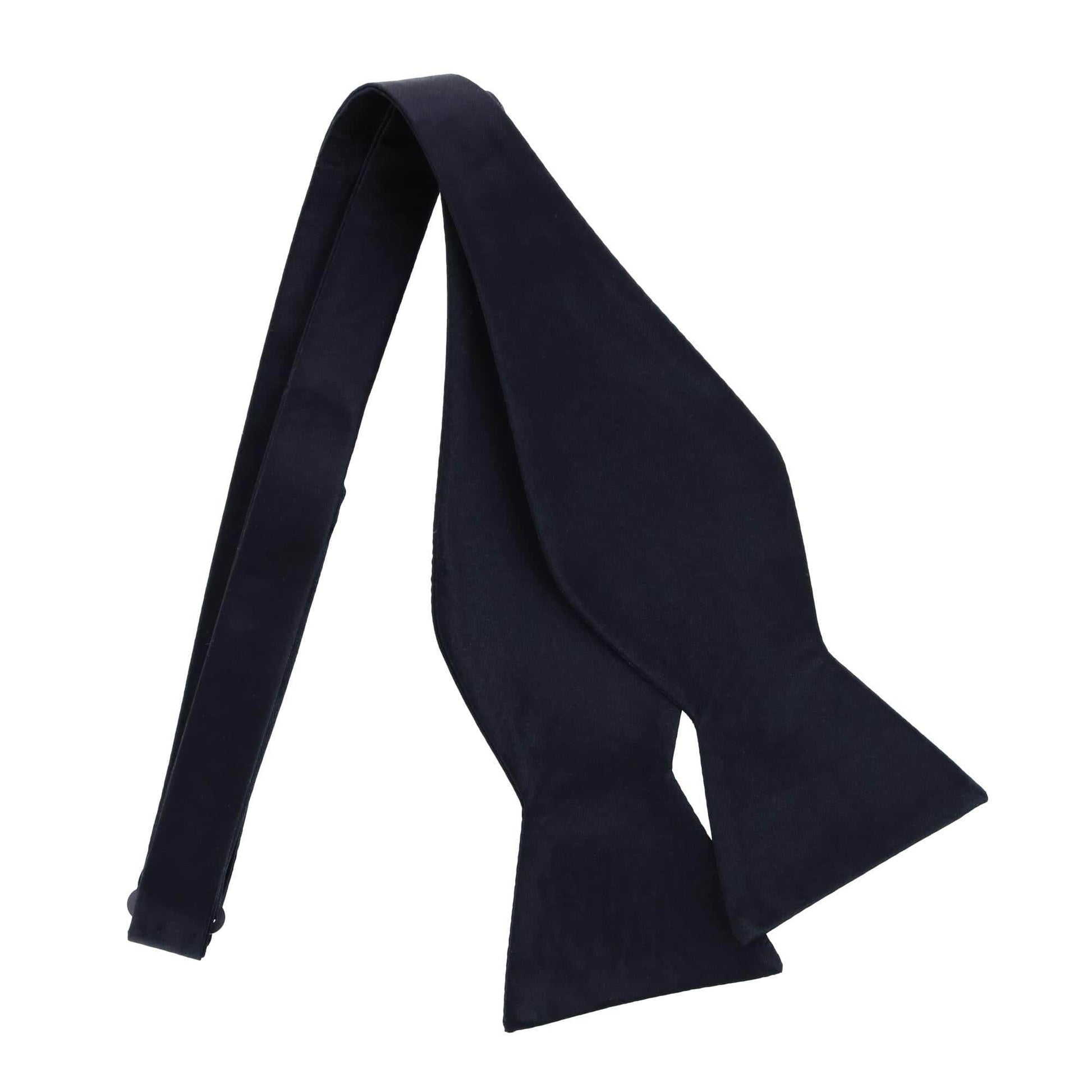 Sutton Solid Color Silk Self-Tie Bow Tie - Black