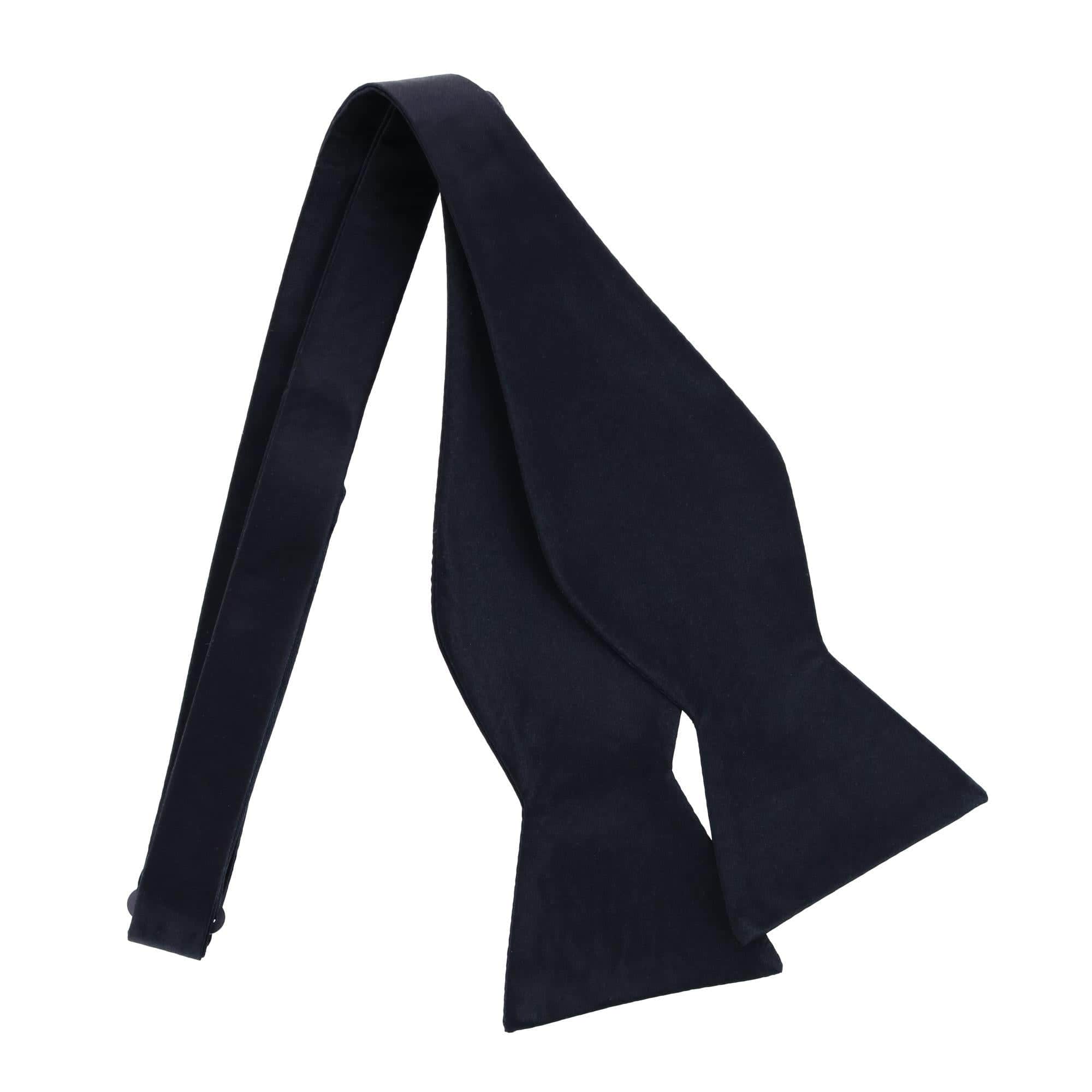 Sutton Solid Color Silk Self-Tie Bow Tie - Black