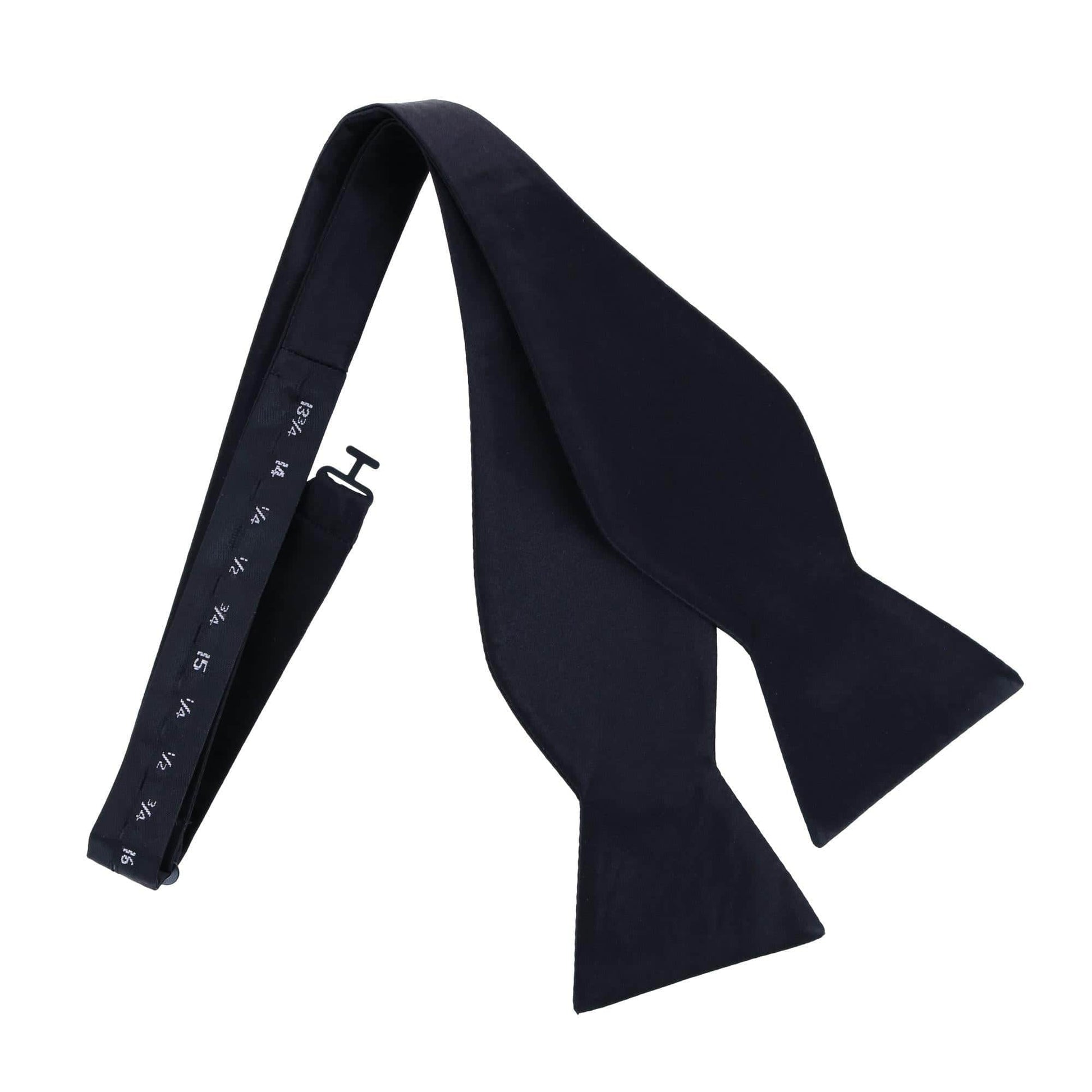 Sutton Solid Color Silk Self-Tie Bow Tie - Black