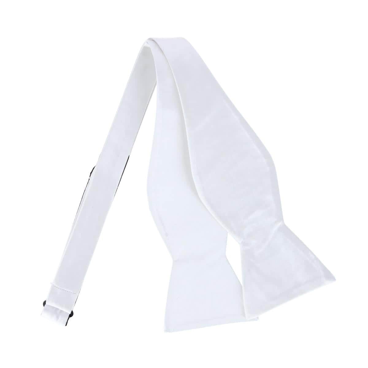 Sutton Solid Color Silk Self-Tie Bow Tie - White