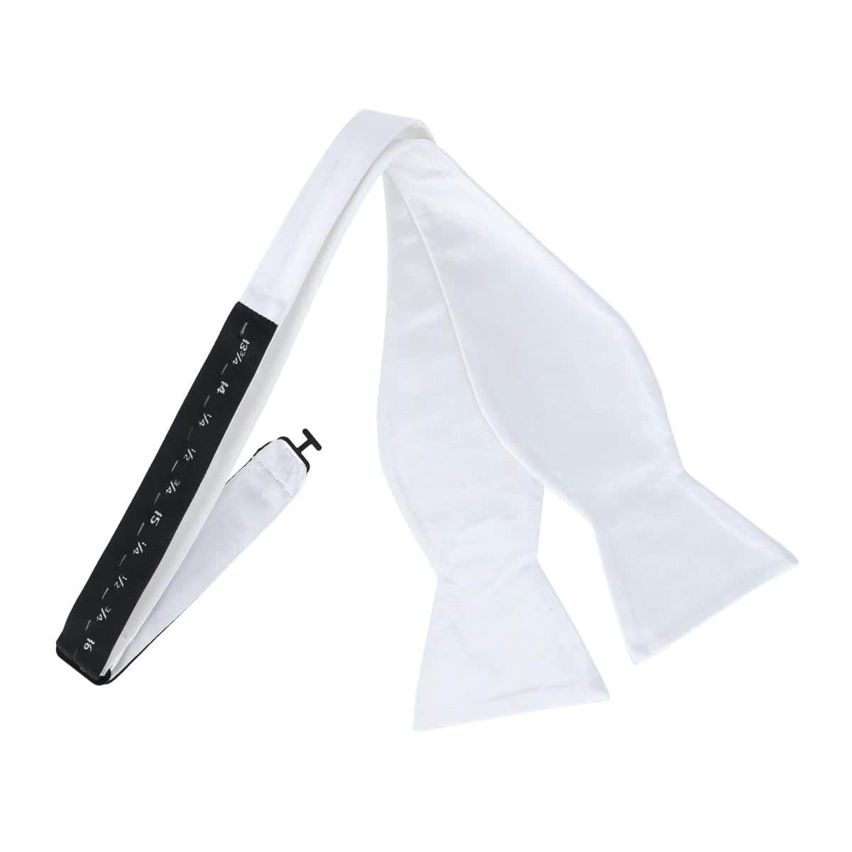 Sutton Solid Color Silk Self-Tie Bow Tie - White