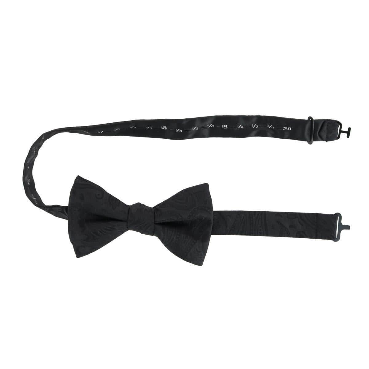Banbury Tone on Tone Paisley Silk Bow Tie - Black