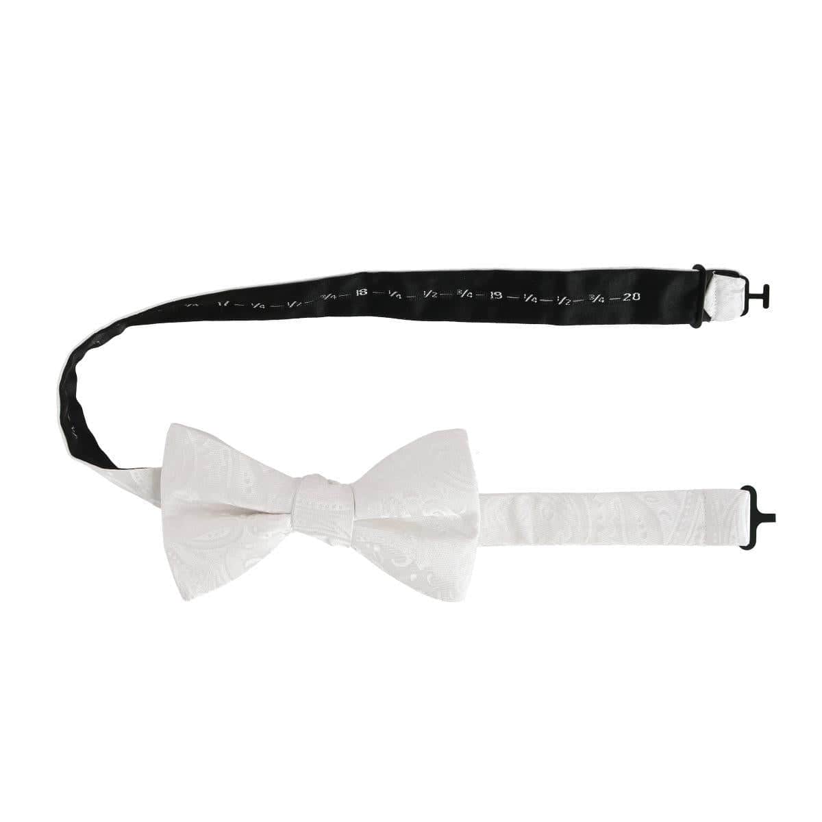 Banbury Tone on Tone Paisley Silk Bow Tie - White