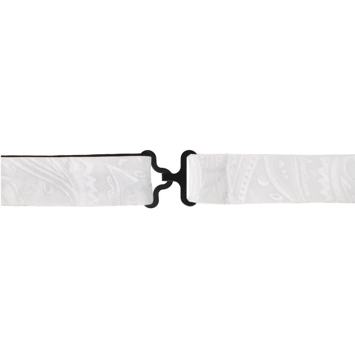 Banbury Tone on Tone Paisley Silk Bow Tie - White