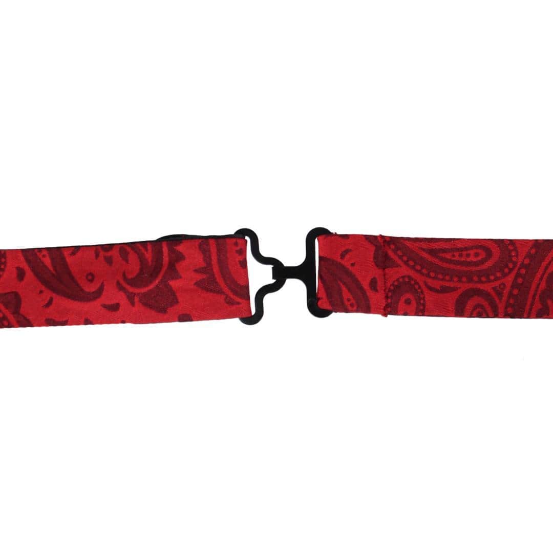 Banbury Tone on Tone Paisley Silk Bow Tie - Red
