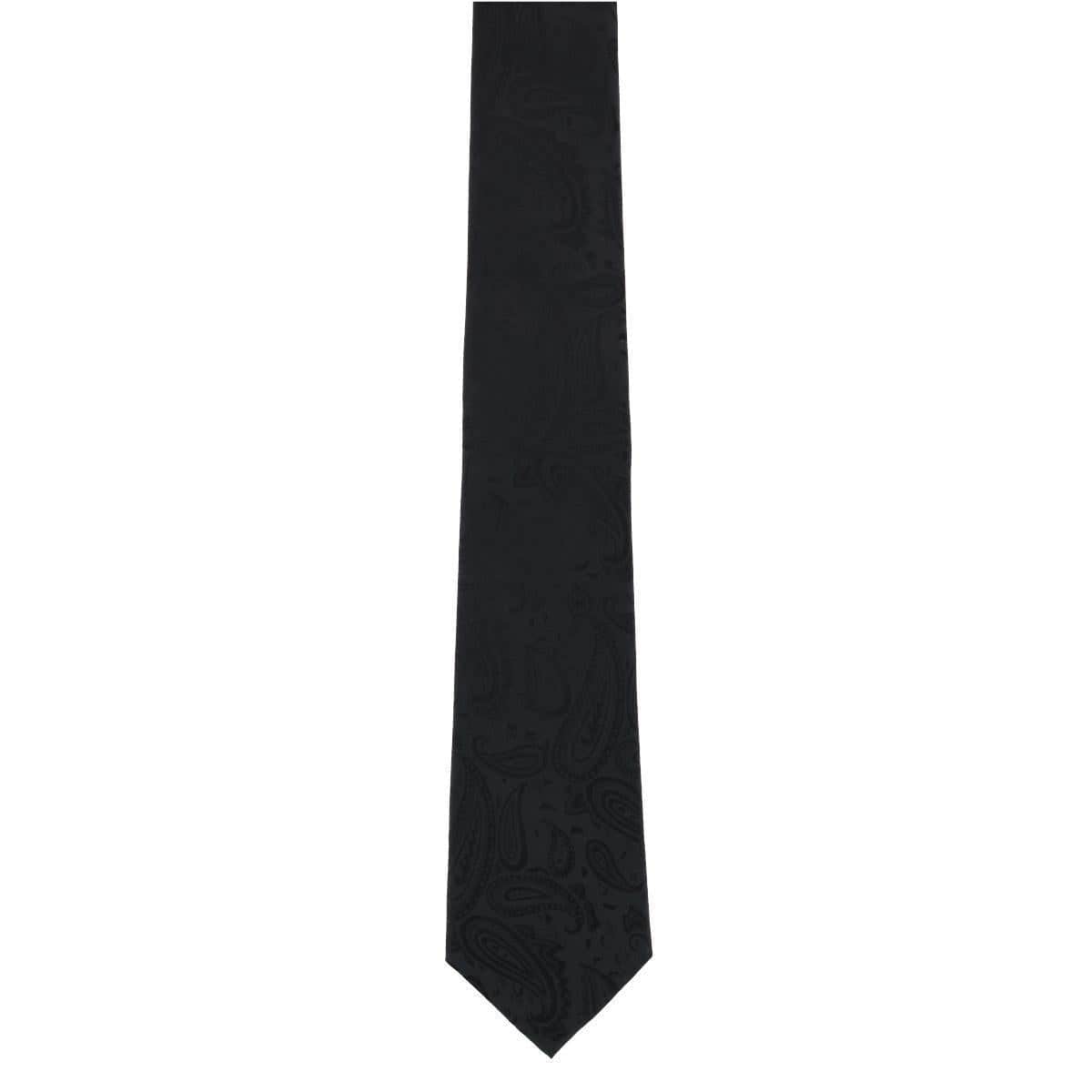Banbury Tone on Tone Paisley Silk Necktie - Black