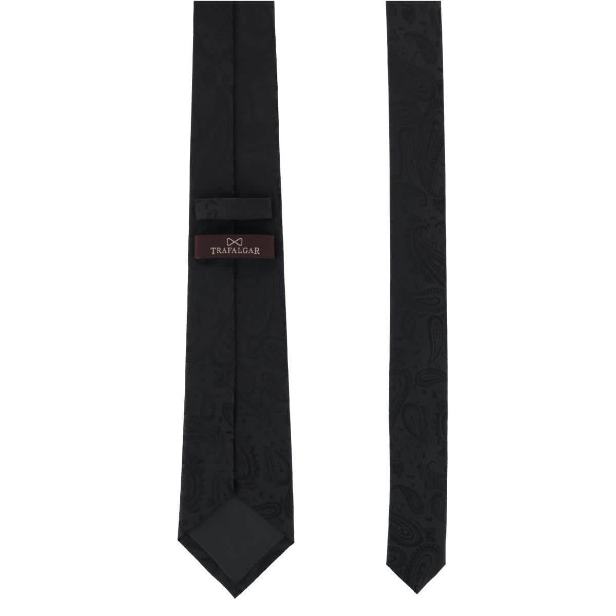 Banbury Tone on Tone Paisley Silk Necktie - Black