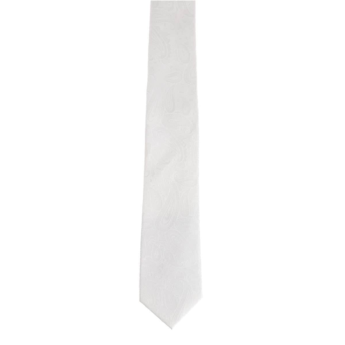 Banbury Tone on Tone Paisley Silk Necktie - White