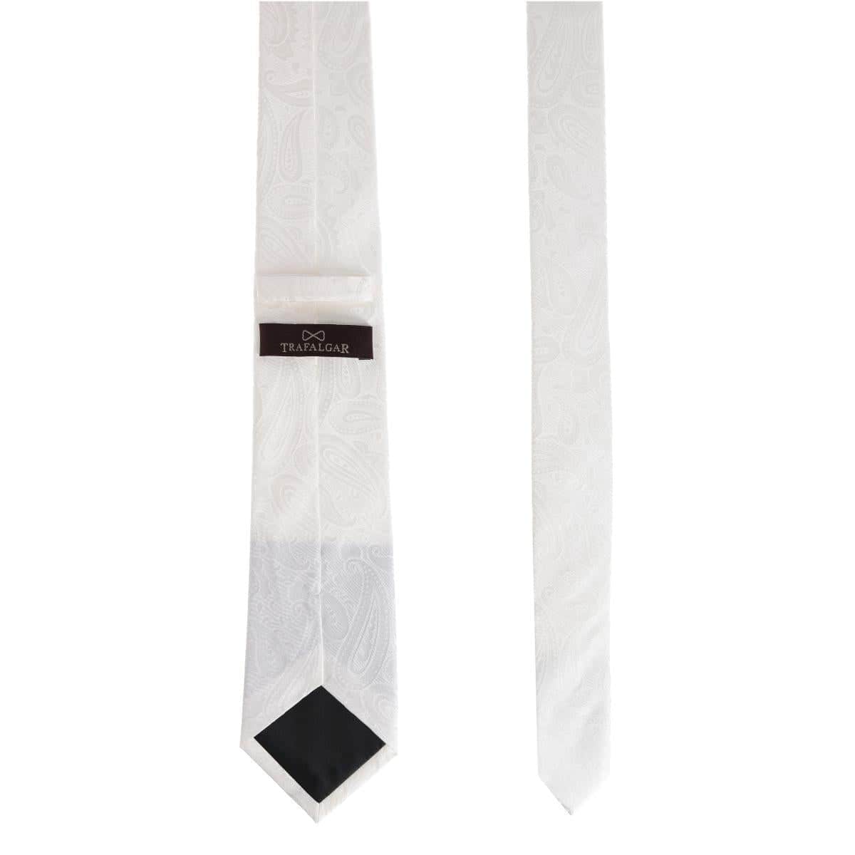 Banbury Tone on Tone Paisley Silk Necktie - White
