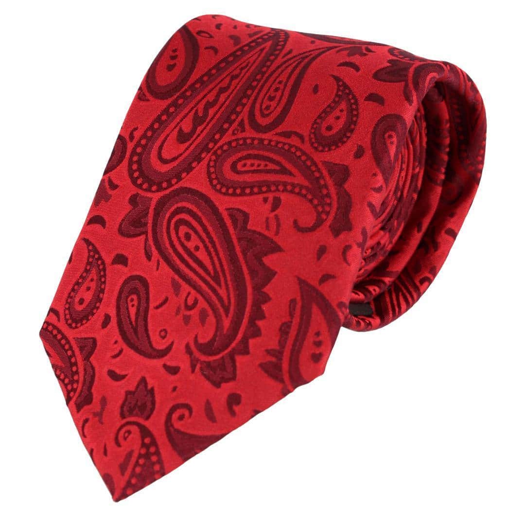 Banbury Tone on Tone Paisley Silk Necktie - Red