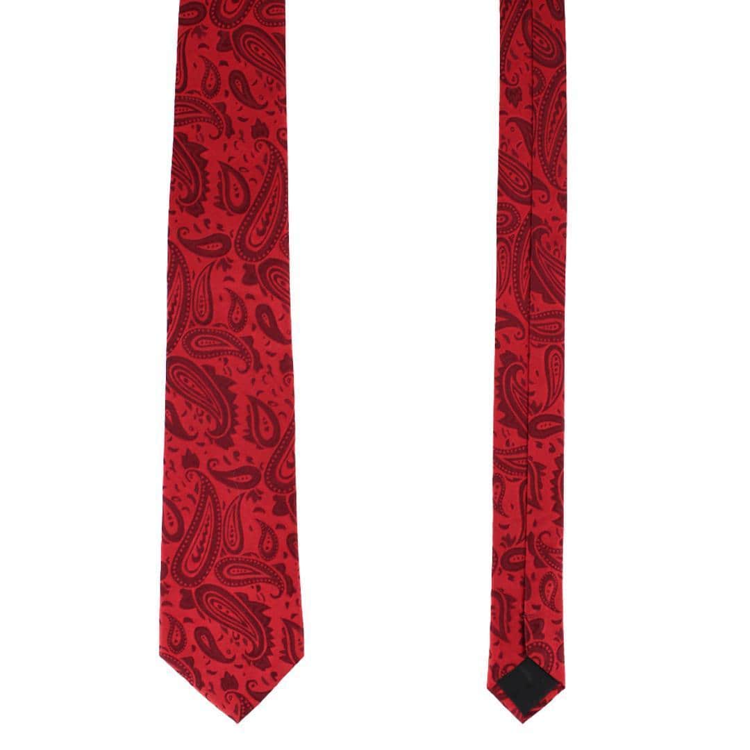 Banbury Tone on Tone Paisley Silk Necktie - Red