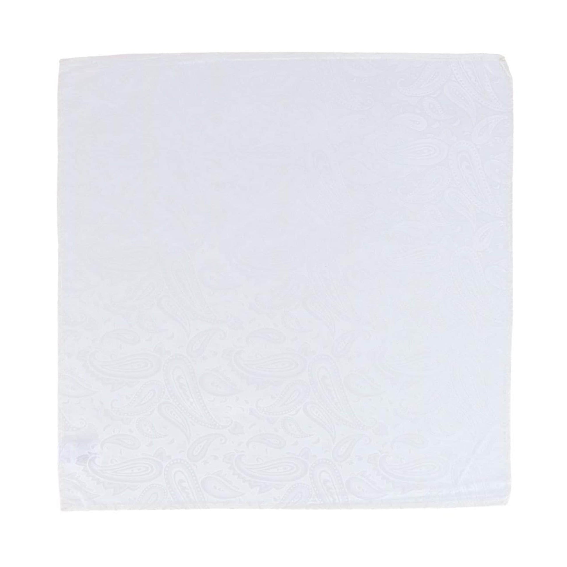 Banbury Tone on Tone Paisley Silk Necktie & Pocket Square Set - White