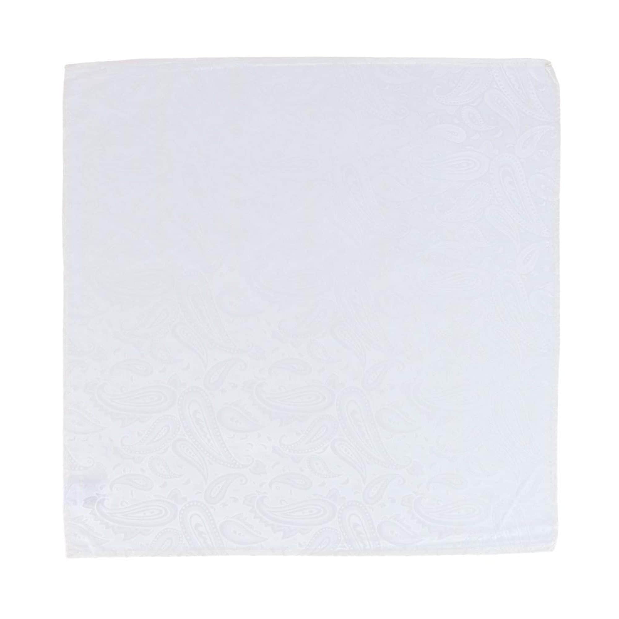 Banbury Tone on Tone Paisley Silk Necktie & Pocket Square Set - White
