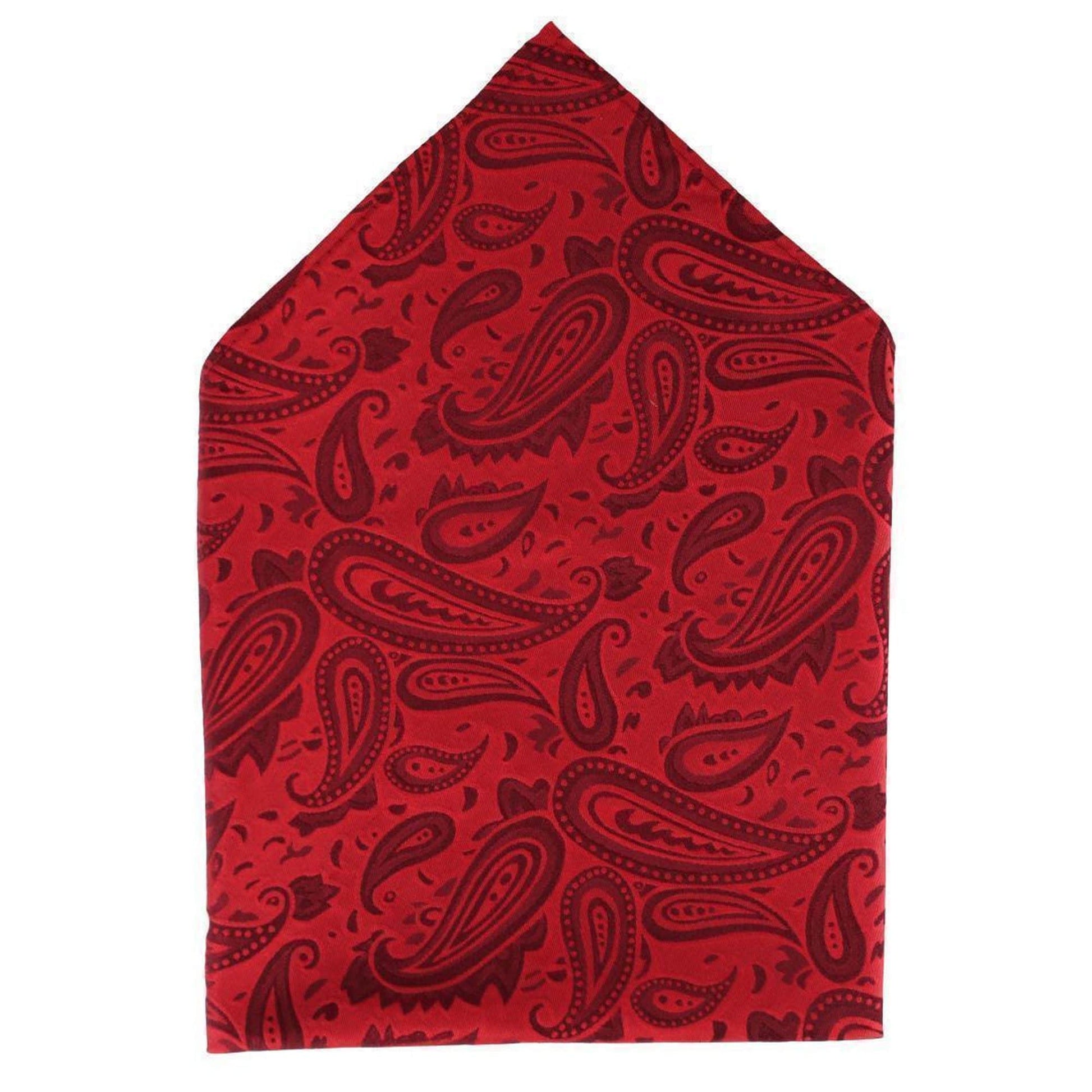 Banbury Tone on Tone Paisley Silk Necktie & Pocket Square Set - Red