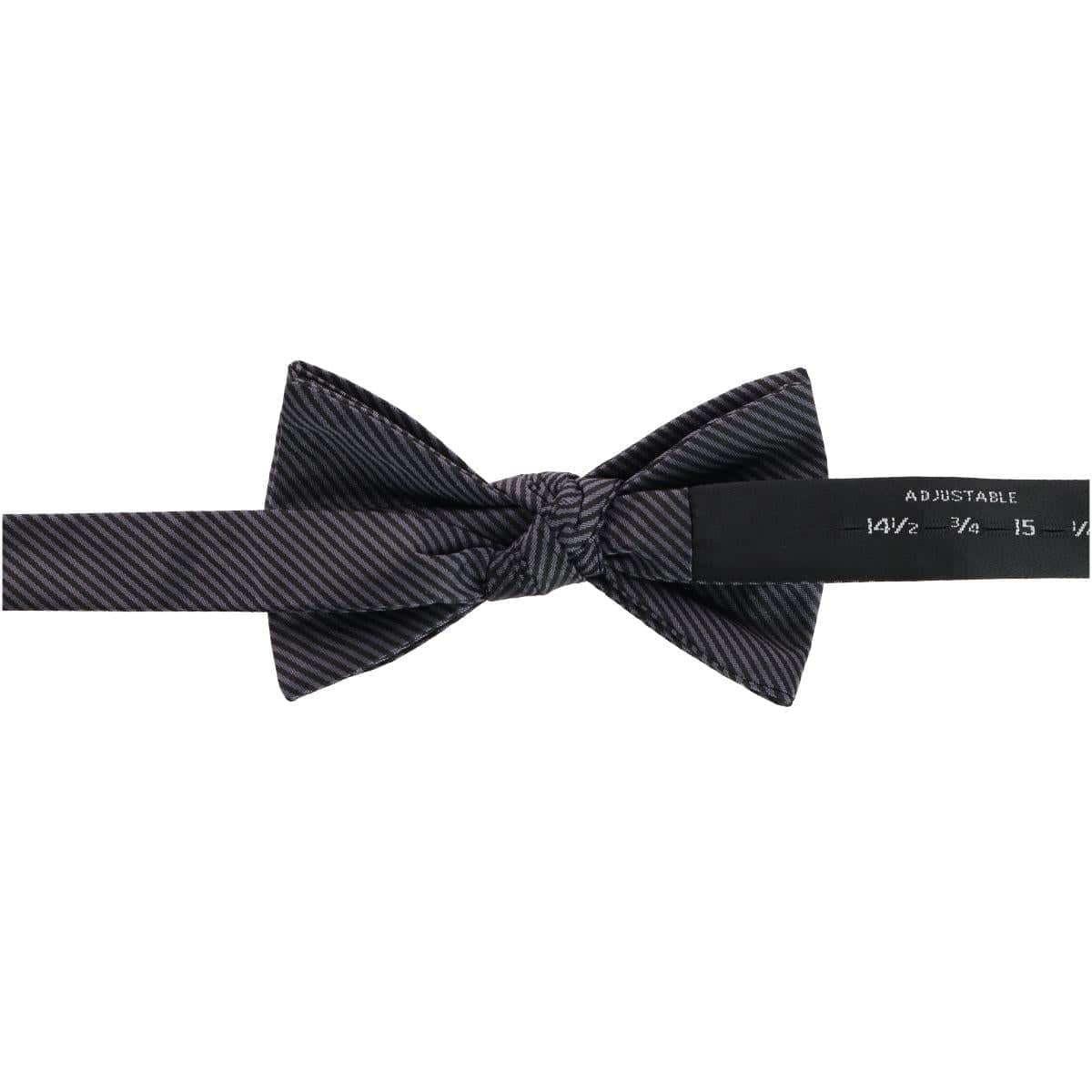 Leyton Diagonal Lined Tone on Tone Silk Bow Tie - Graphite