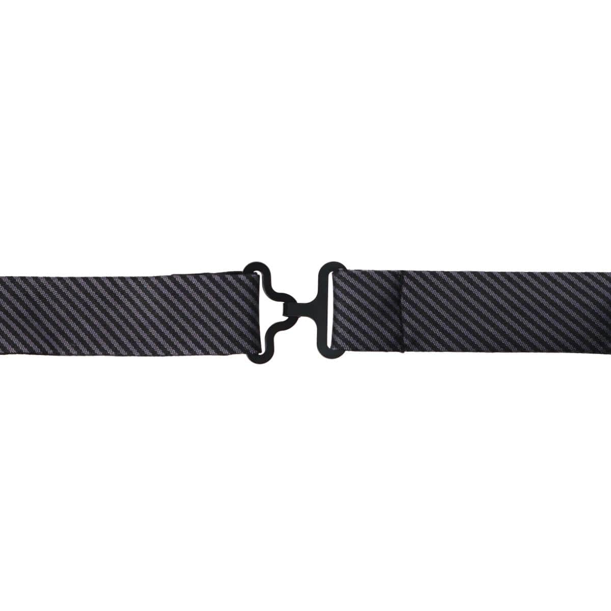 Leyton Diagonal Lined Tone on Tone Silk Bow Tie - Graphite