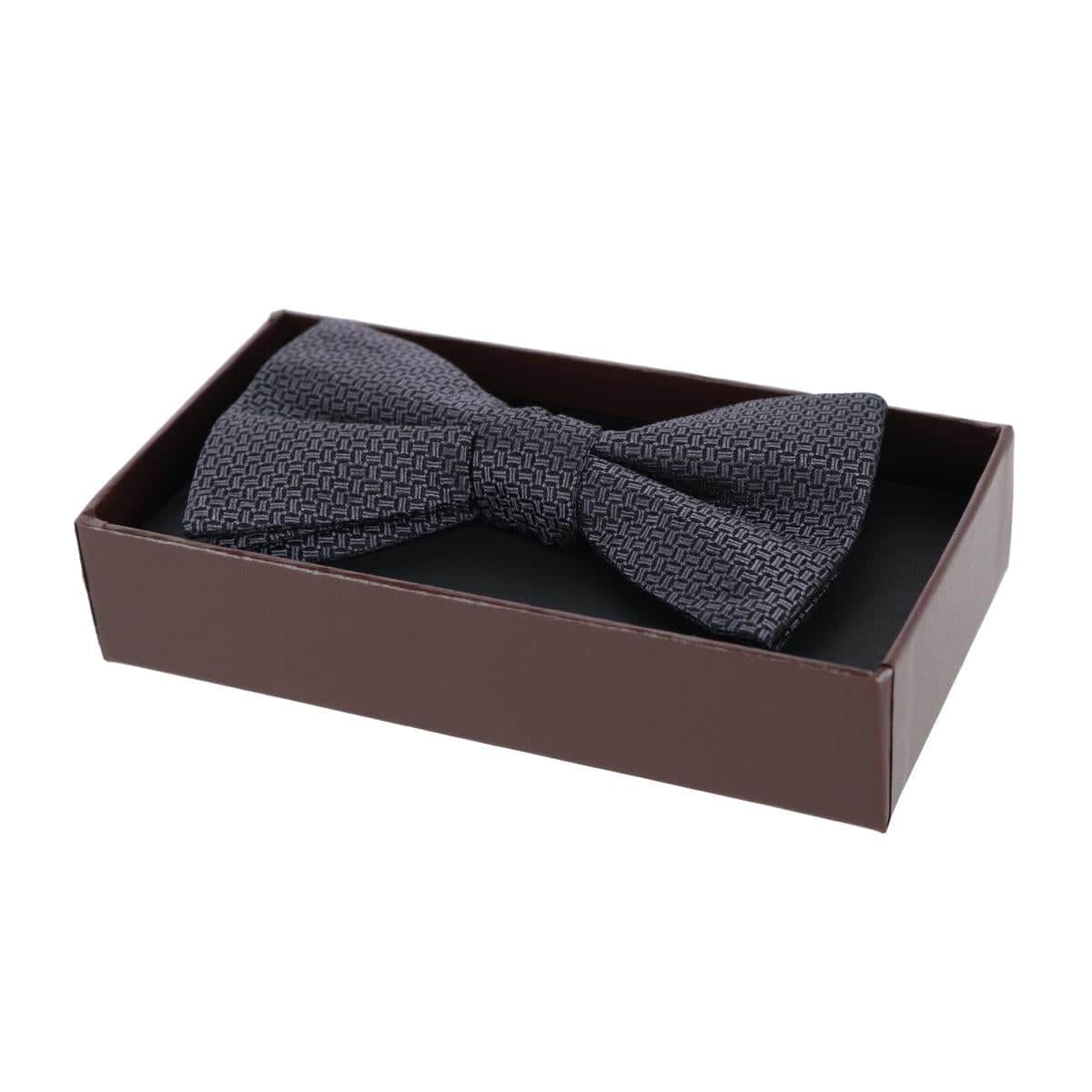 The Monte Bello Interlocked Silk Bow Tie - Graphite