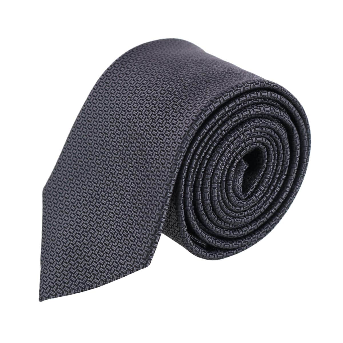 The Monte Bello Interlocked Silk Necktie - Graphite
