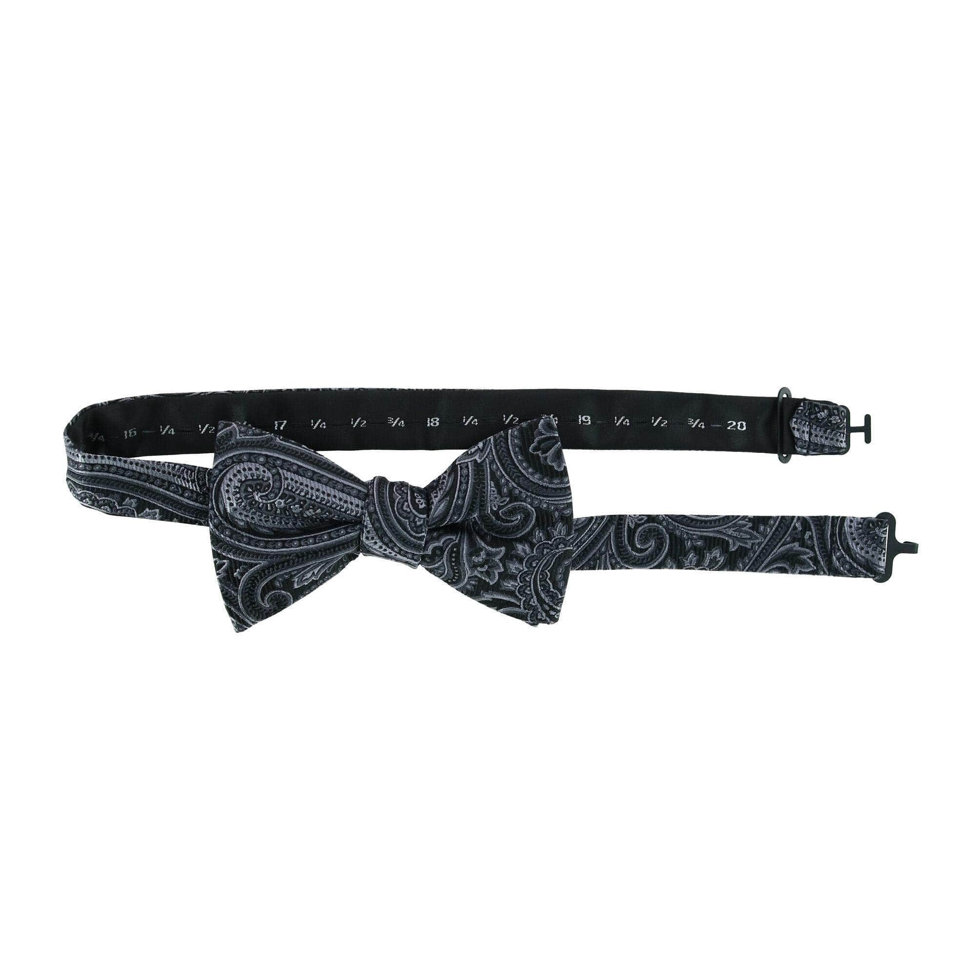 Sobee Paisley Silk Bow Tie - Black